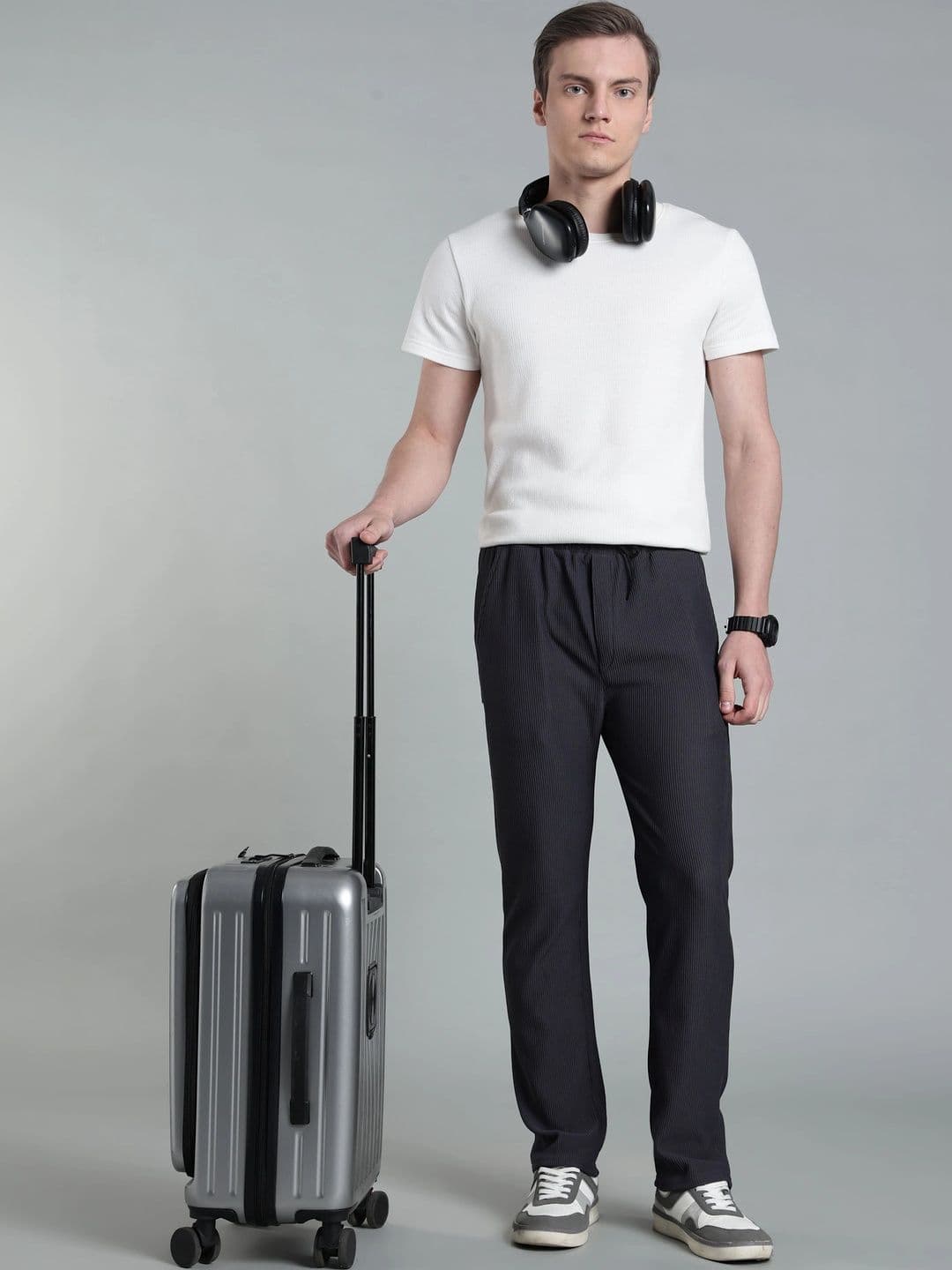HERE&NOW Men Regular Fit Textured Track Pants - view 1
