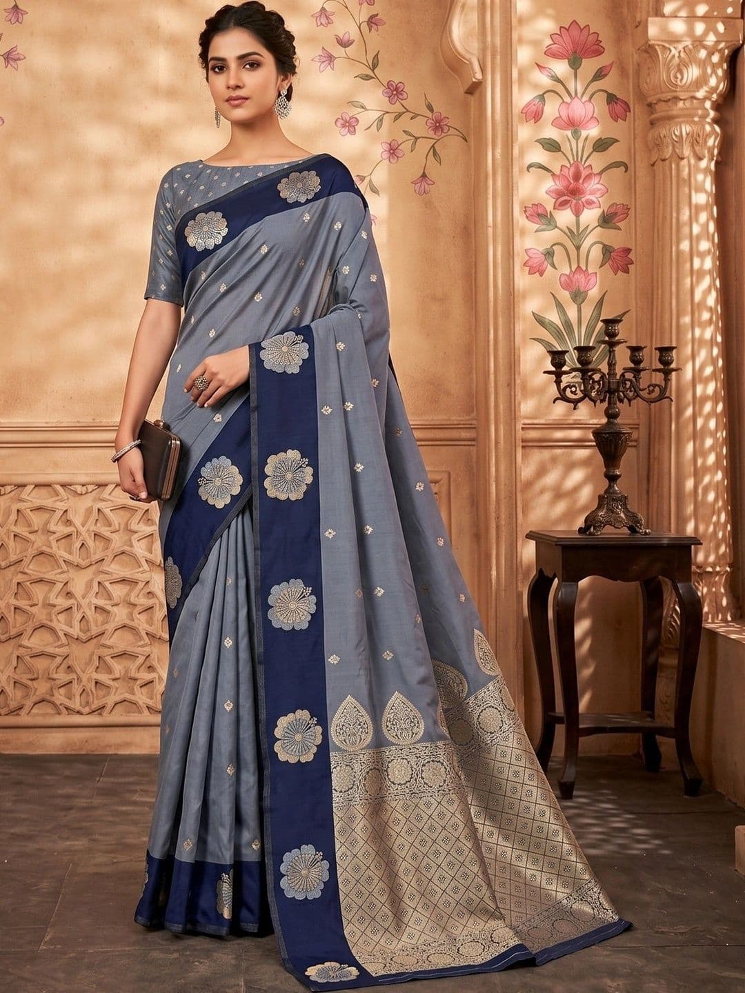 TASRIKA Woven Design Zari Silk Blend Designer Banarasi Saree - view 1