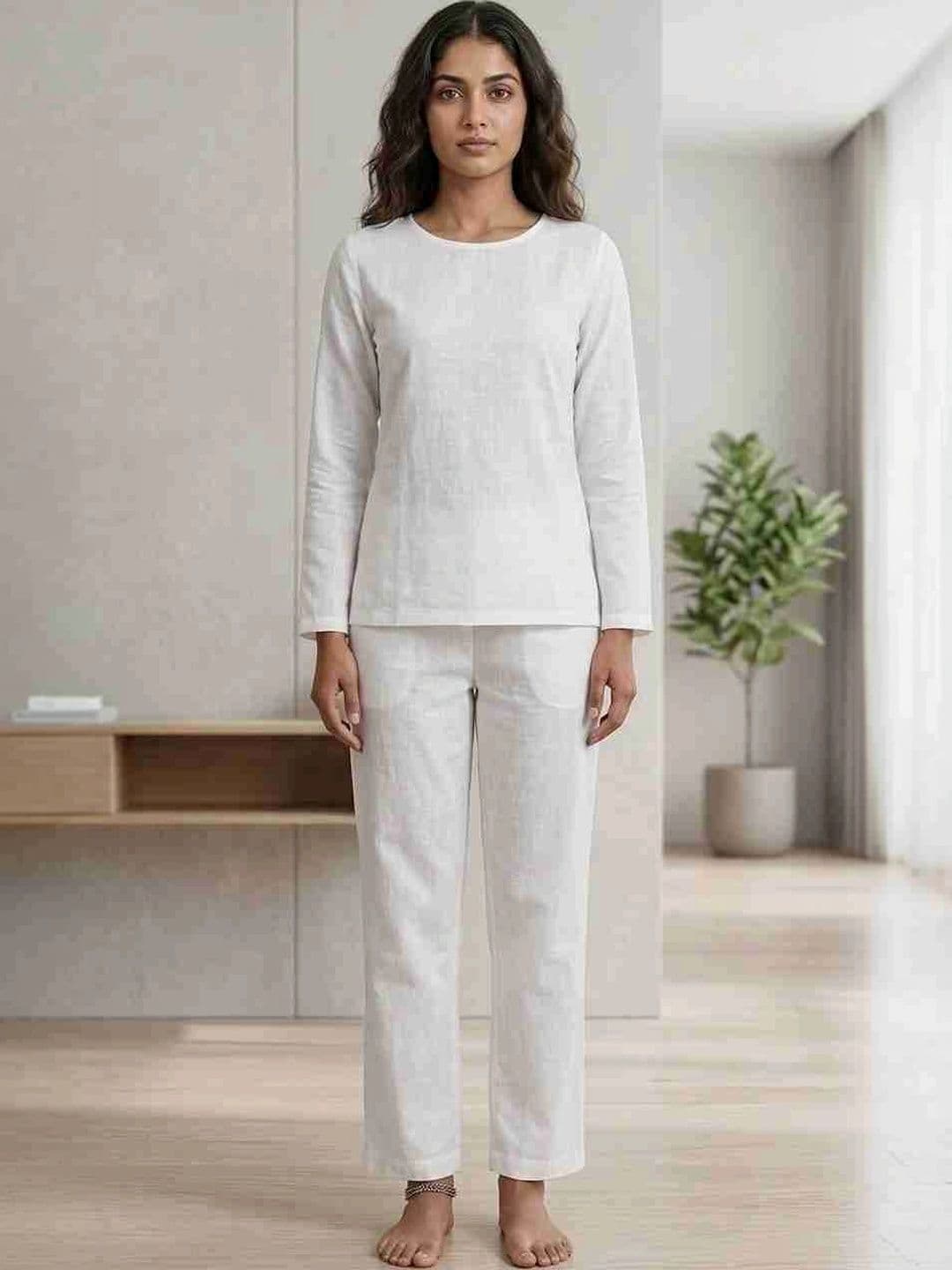 PAVORA Women Flared Linen Ethnic Palazzos - view 1