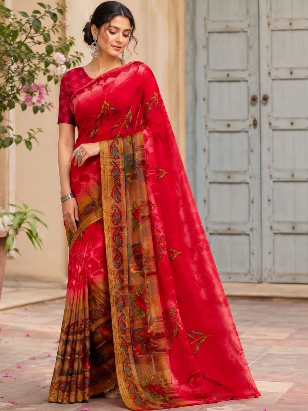 Leelavati Pure Georgette Saree - view 1
