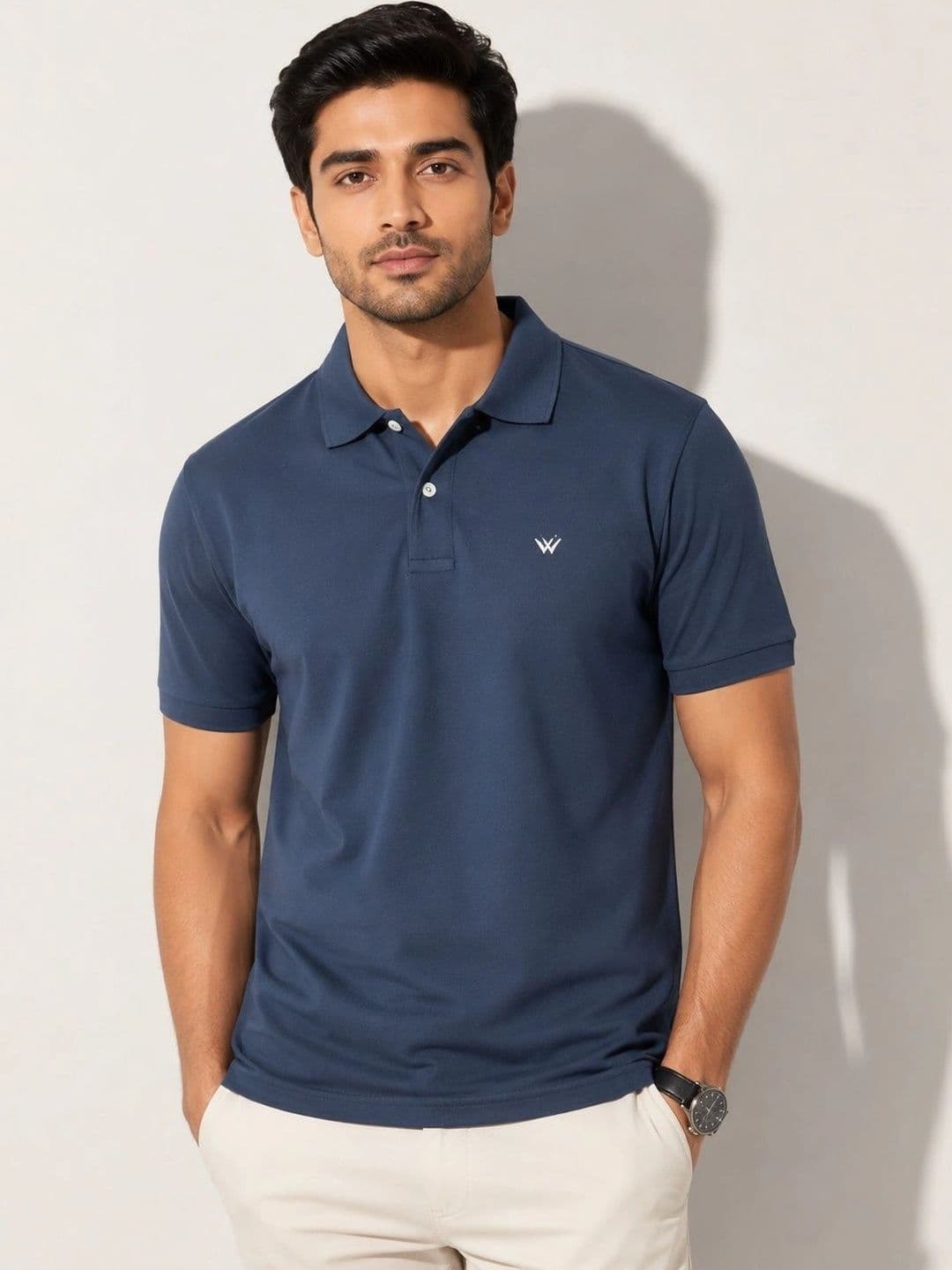 ONLYBASIC Men Brand Logo Polo Collar T-shirt - view 1