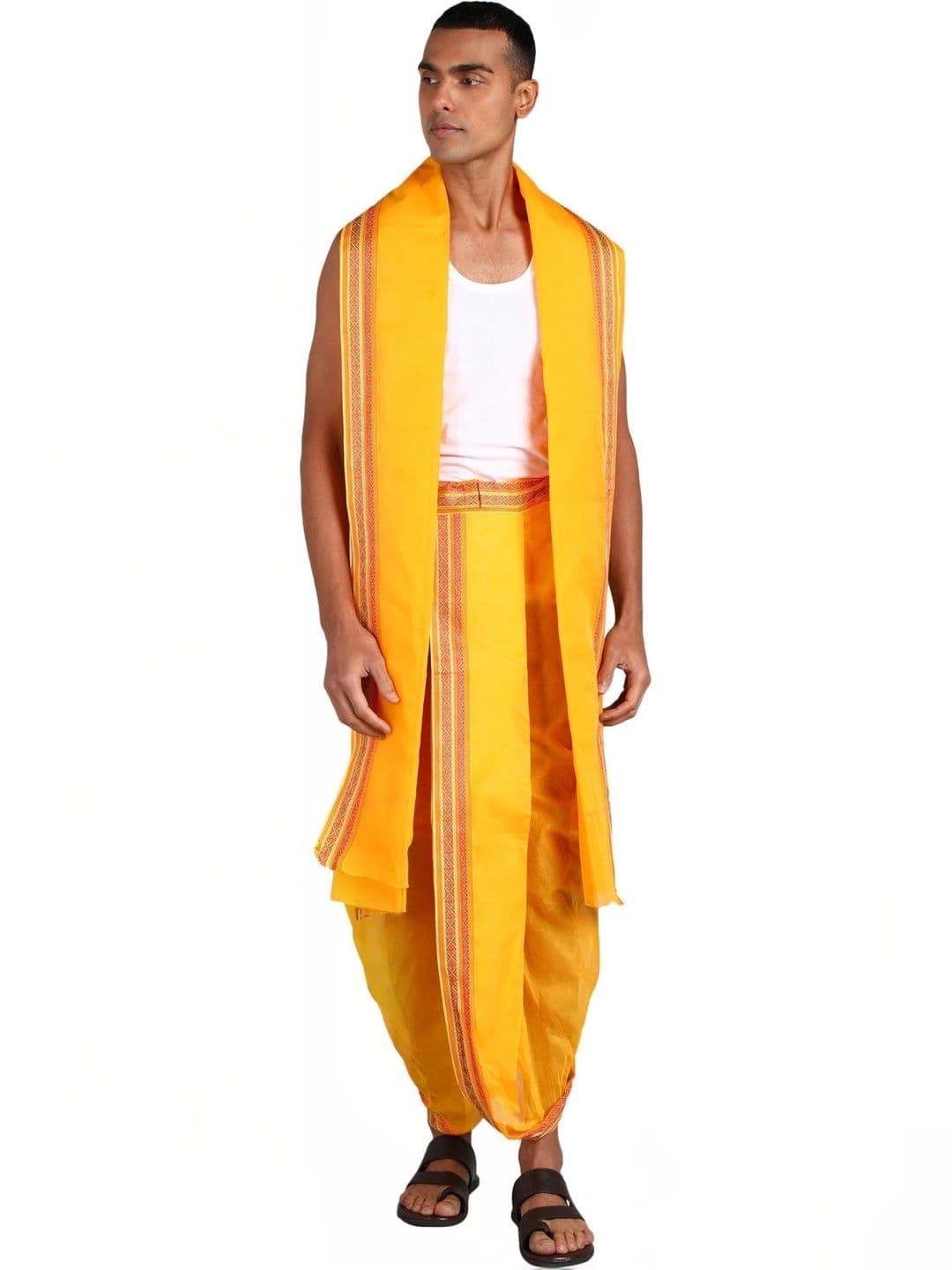Radhika Handloom Men Striped Cotton Dhoti Dhotis - view 1