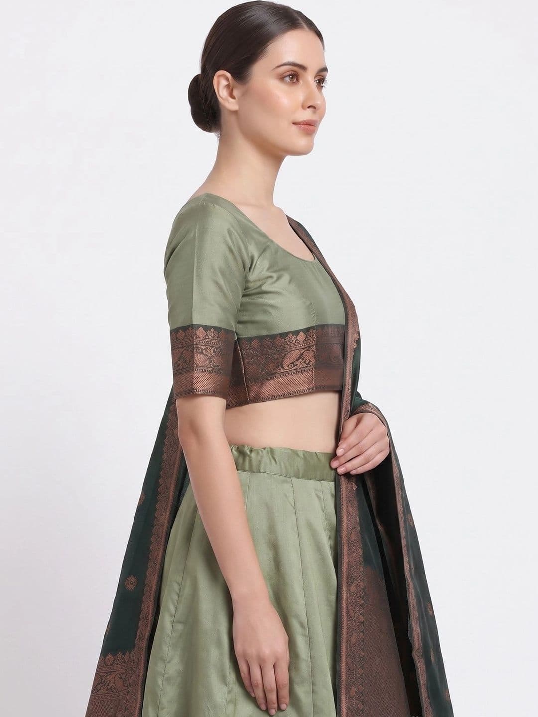 SHAVIDR ENTERPRISE Ready to Wear Lehenga & Unstitched Blouse With Dupatta - view 1