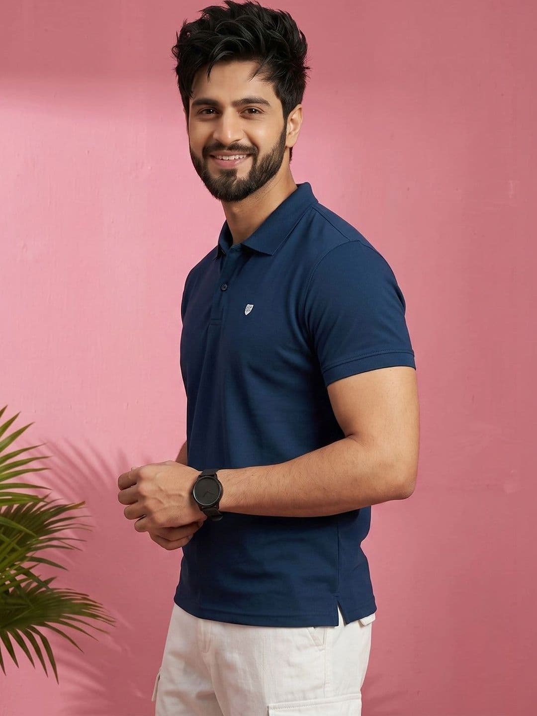 OGEN Men Brand Logo Polo Collar T-shirt - view 1