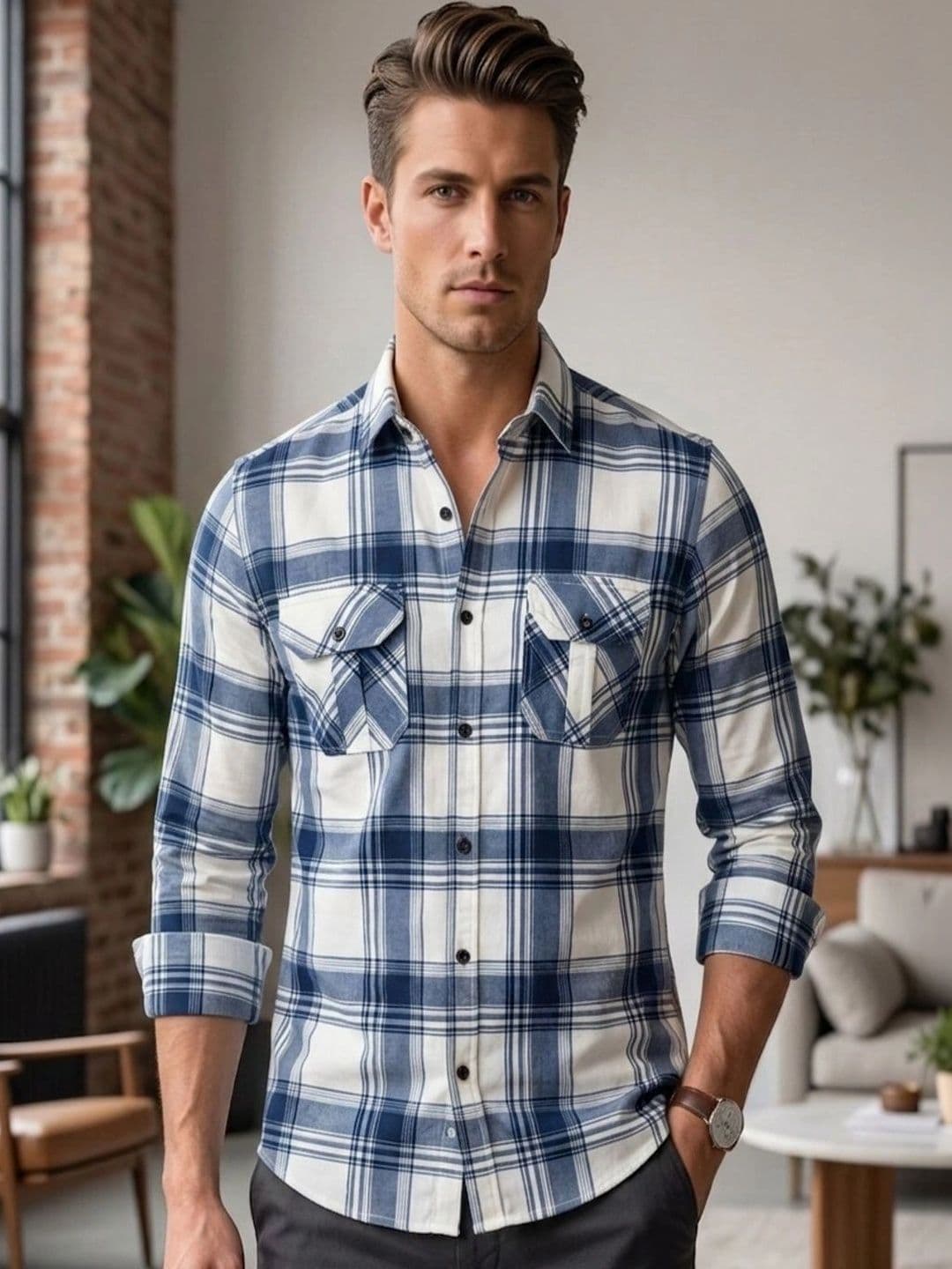 MUMIN Men Checked Casual Shirt - view 1