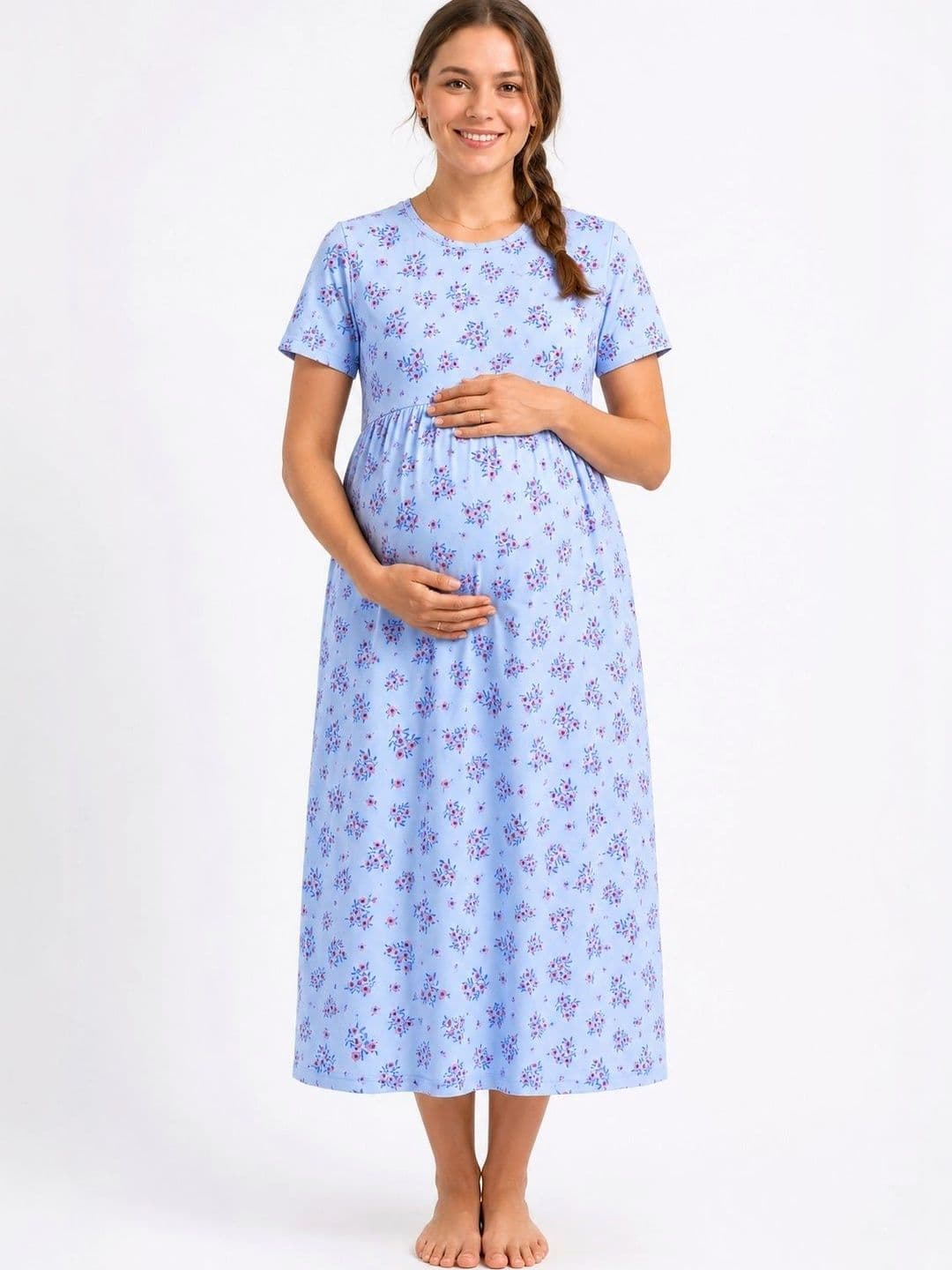 BAESD Women Printed Cotton Maternity Dress - view 1