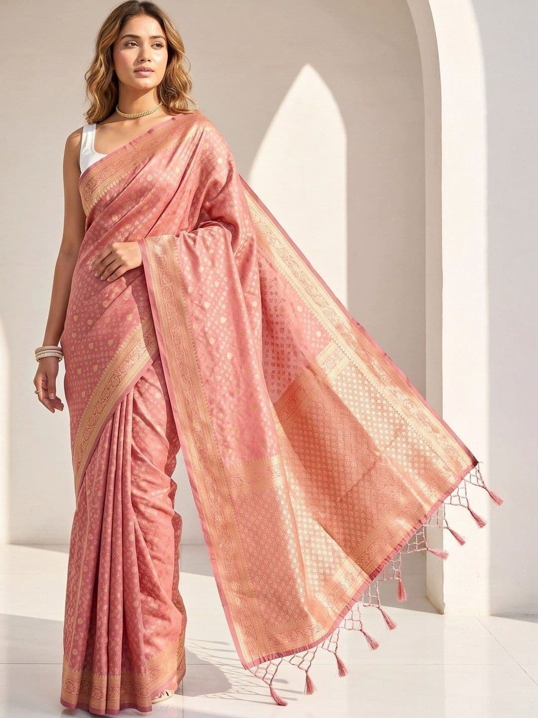 Rekha Maniyar Woven Design Zari Silk Blend Designer Banarasi Saree - view 1