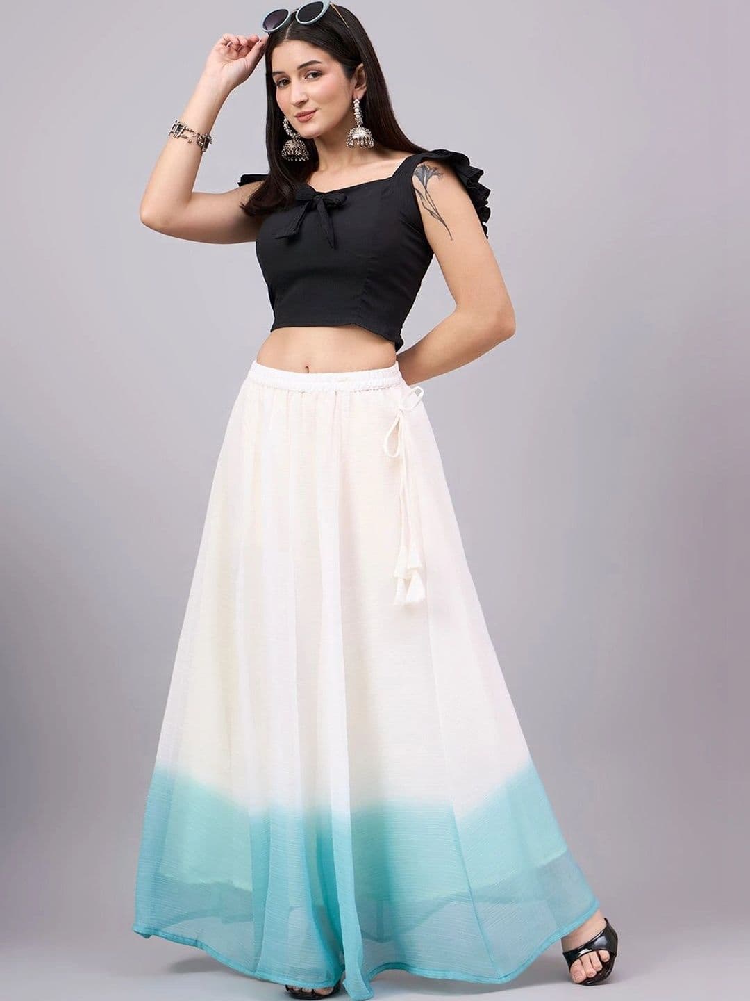JDS LIFESTYLE Women Ombre Tie and Dye Maxi Flared Skirt - view 1