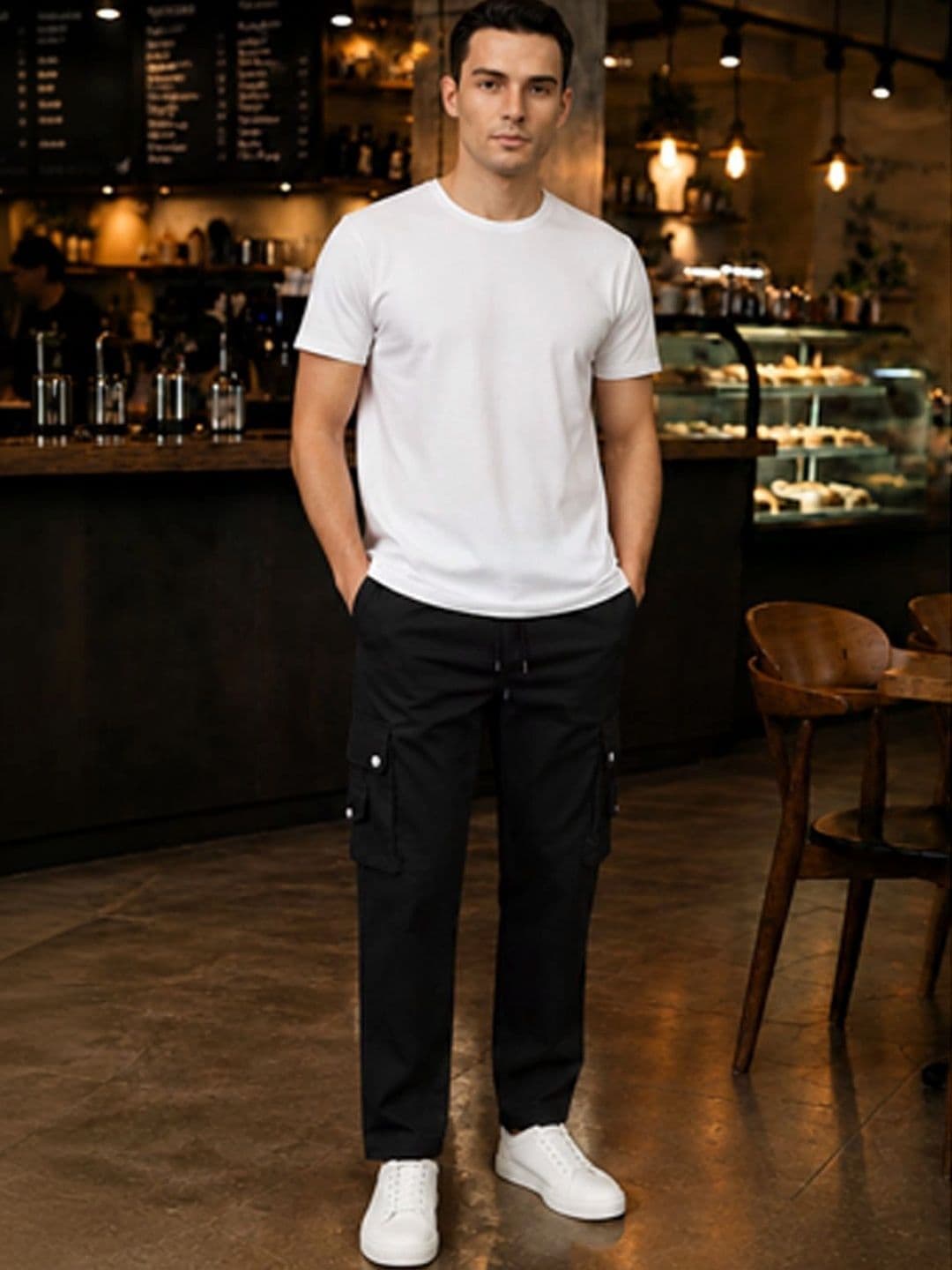 White leapard Men Classic Relaxed Fit Mid-Rise Stretchable Jeans - view 1