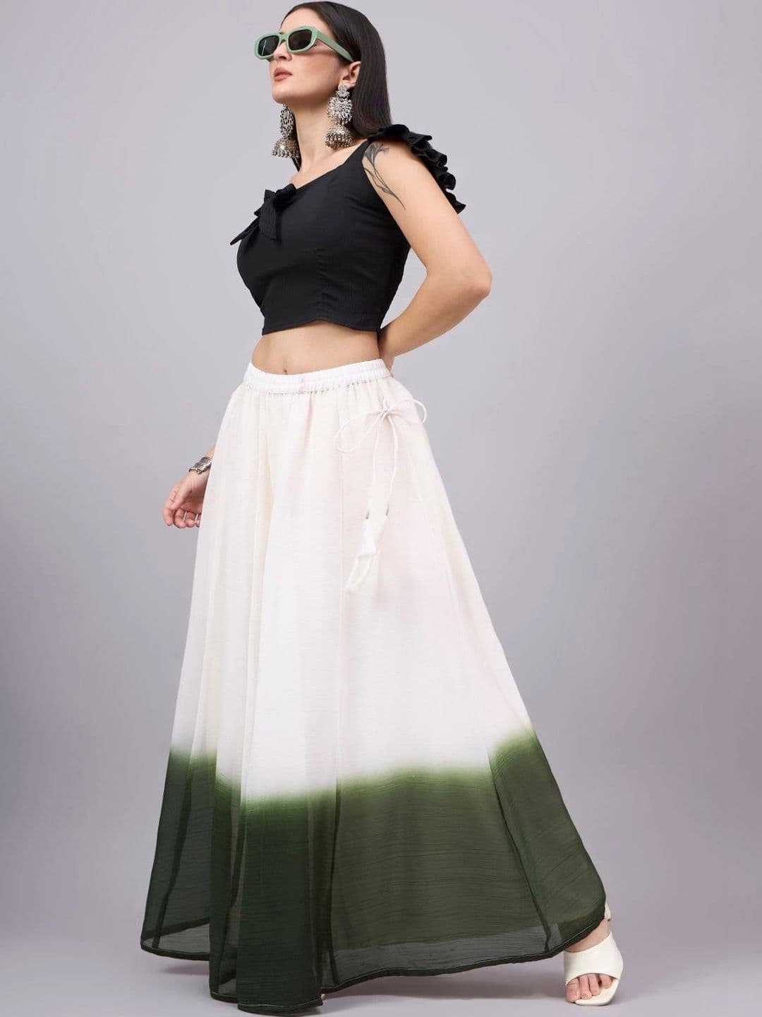 JDS LIFESTYLE Women Ombre Tie and Dye Maxi Flared Skirt - view 1