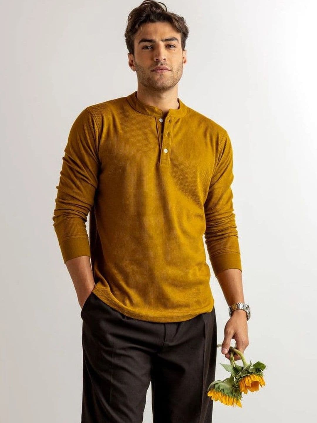 GRITSTONES Men Henley Neck T-shirt - view 1