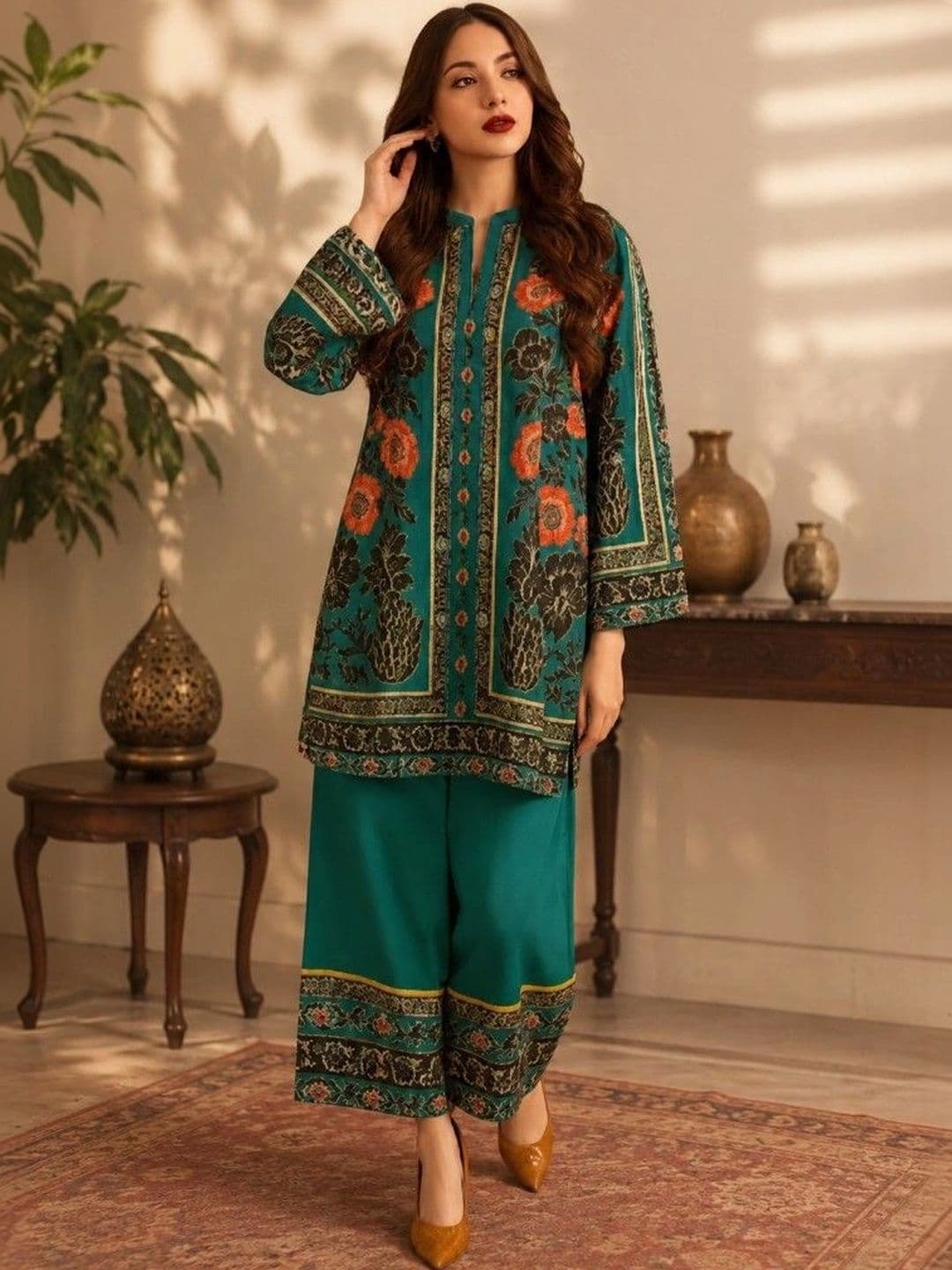 SZN Women Ethnic Motifs Printed Regular Kurta with Palazzos - view 1