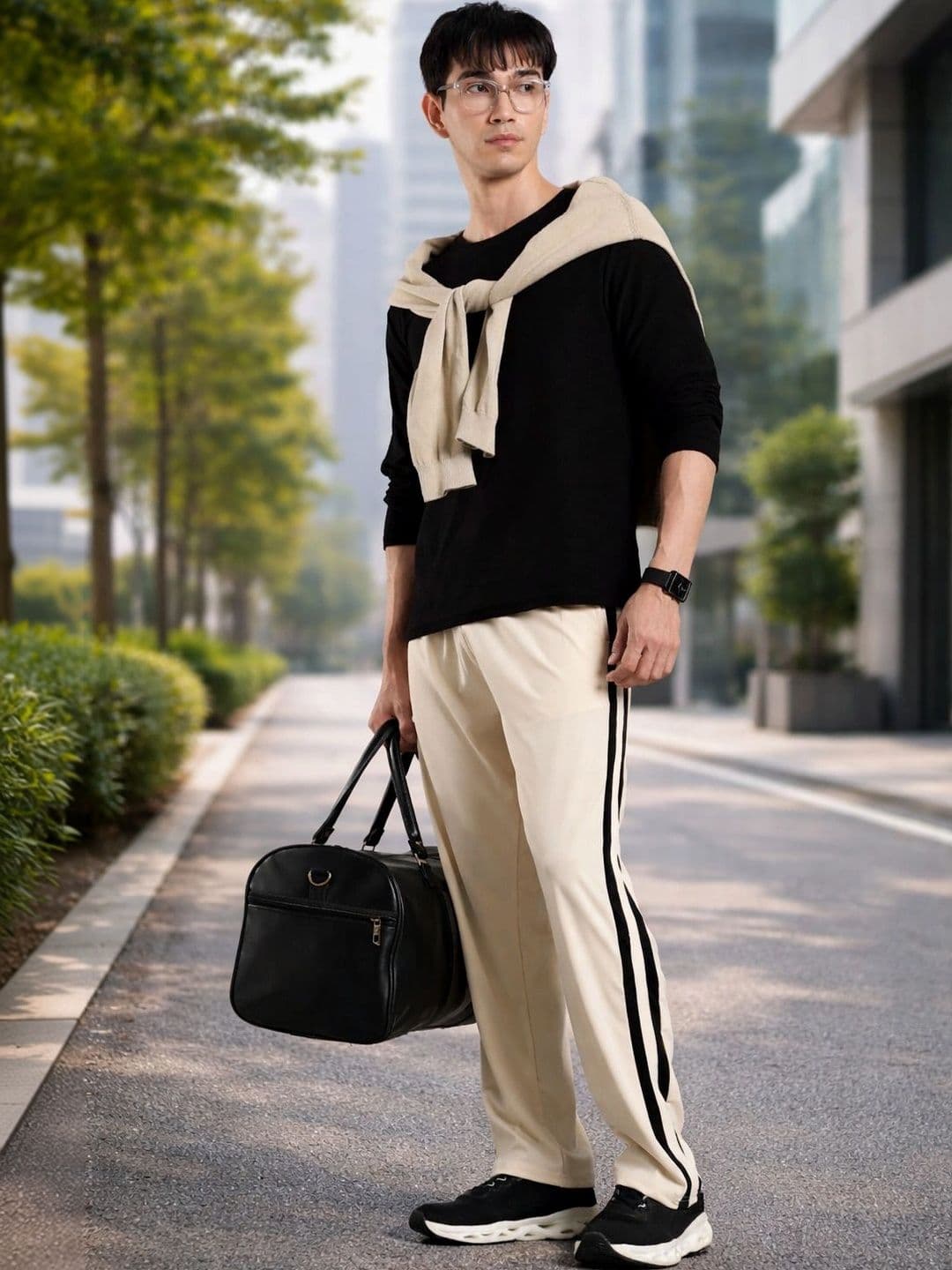 HERE&NOW Men Regular Fit Colourblocked Training Track Pants - view 1