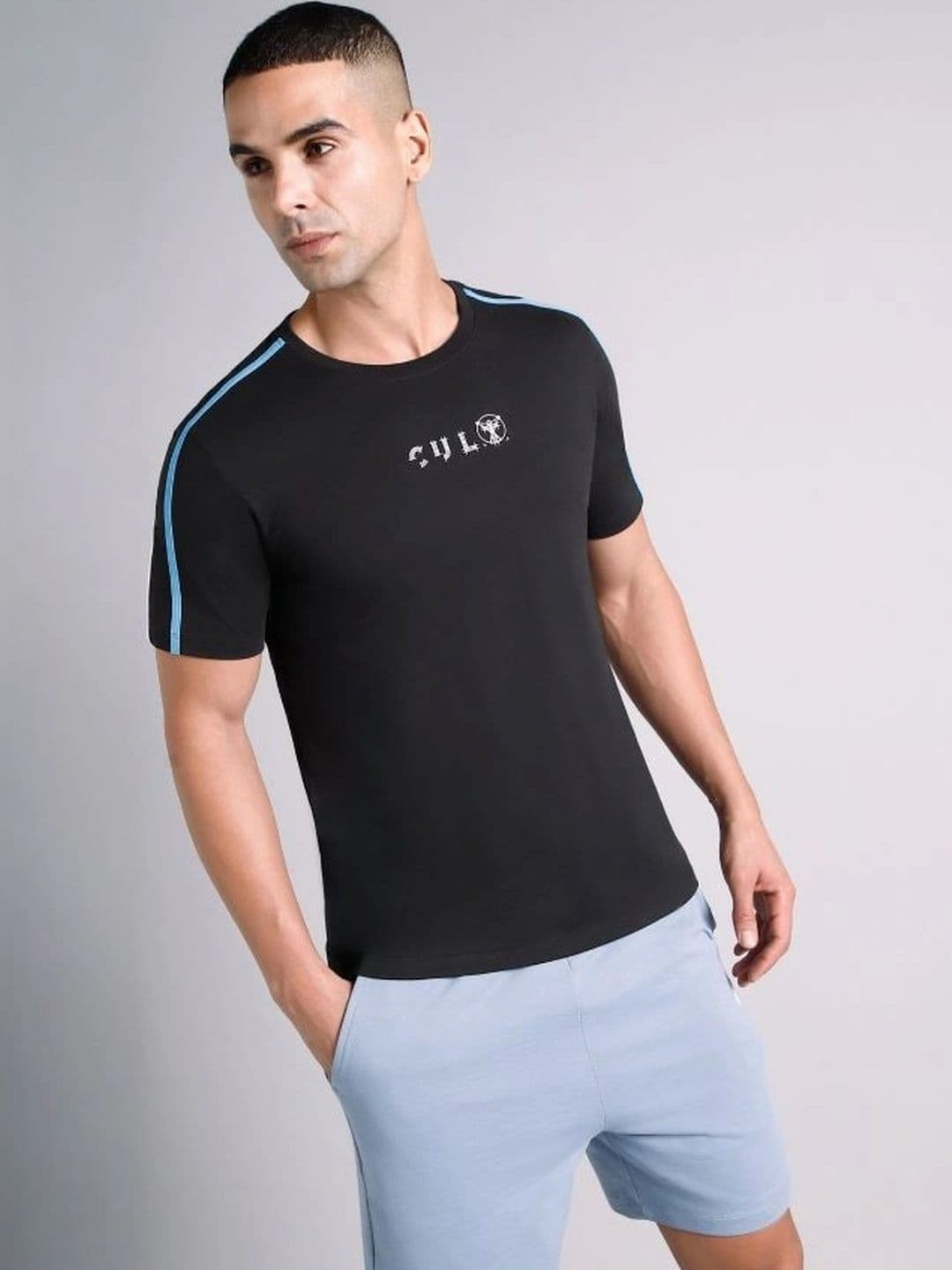 CULT Men Black Contrast Playday Tshirt - view 1