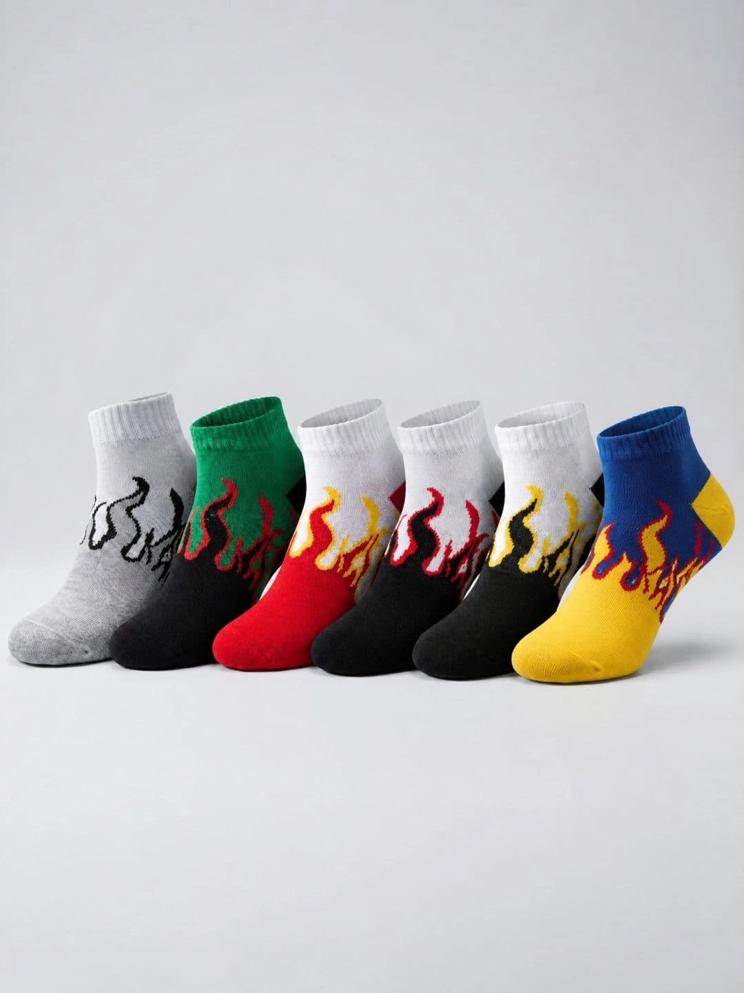 Moda Rapido Men Pack of 6 Cotton Blend Patterned Above Ankle Socks - view 1