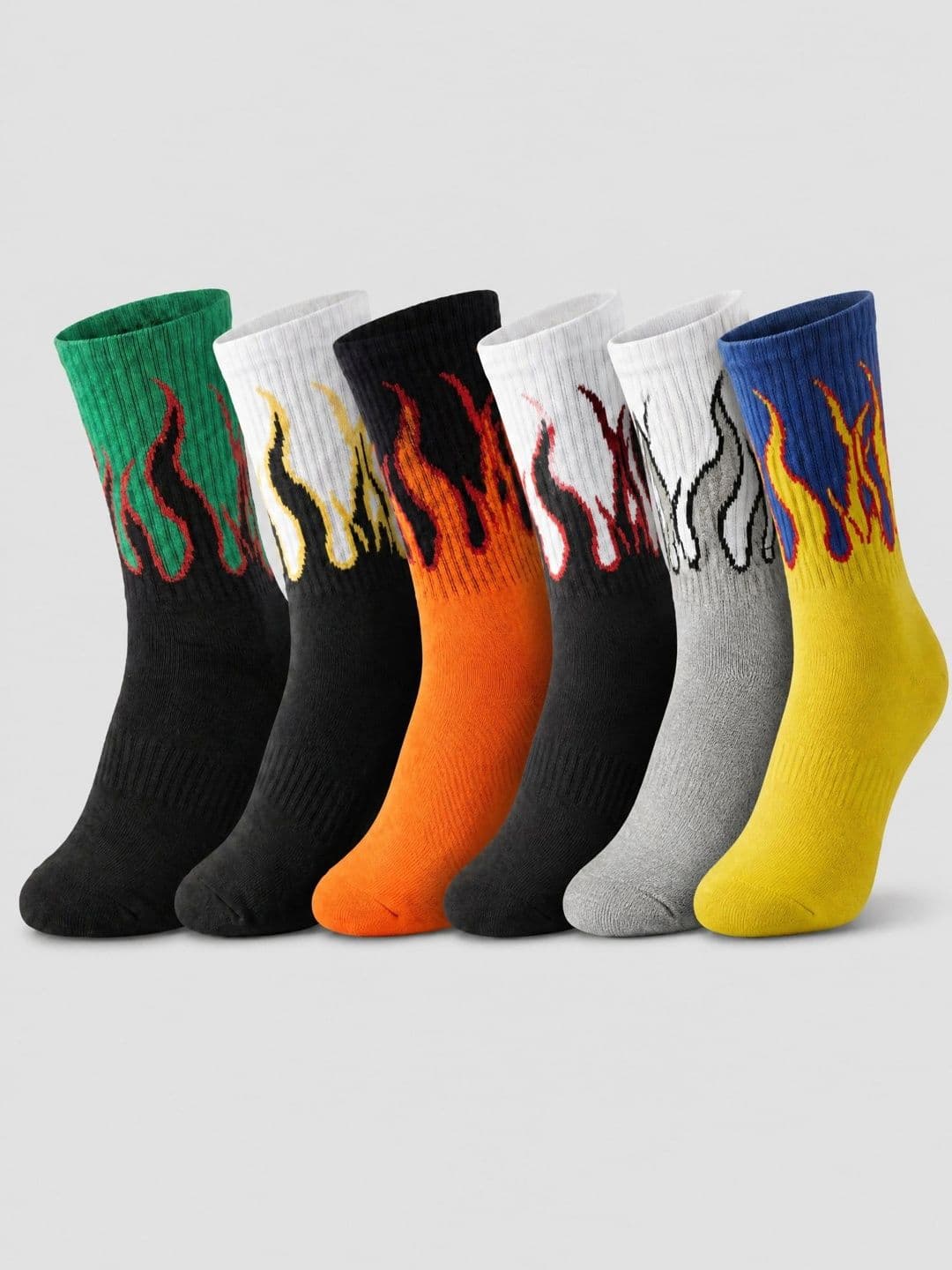 Moda Rapido Men Pack of 6 Cotton Blend Patterned Calf Length Socks - view 1