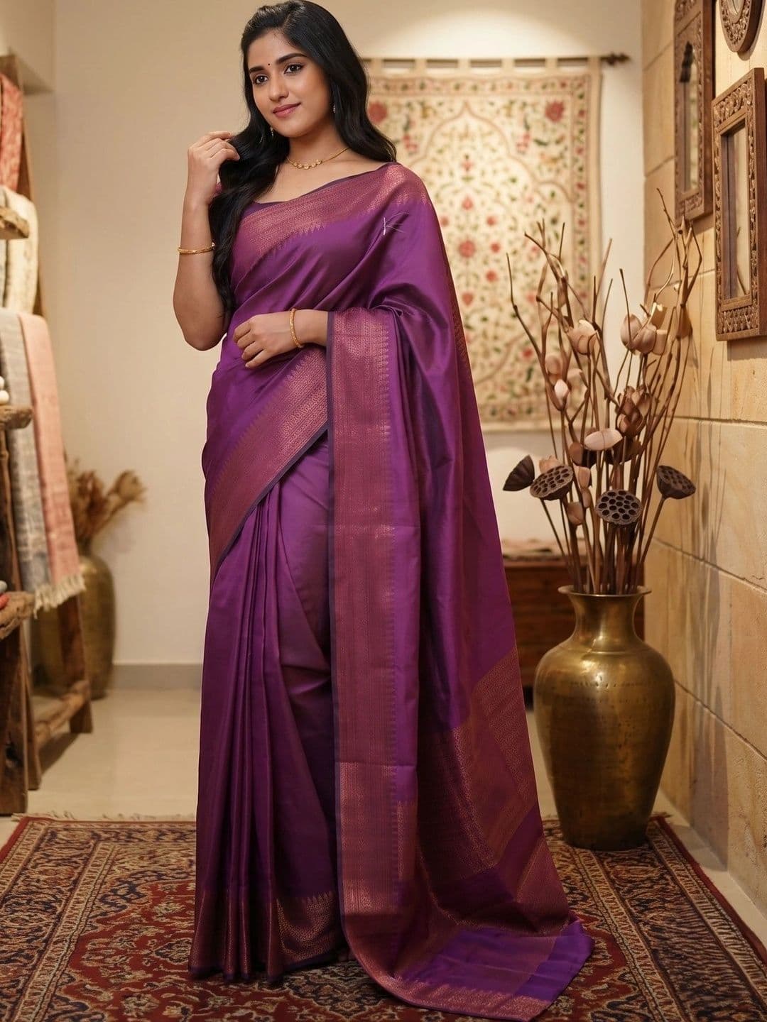 SHRIADINATH Woven Design Zari Art Silk Banarasi Saree - view 1