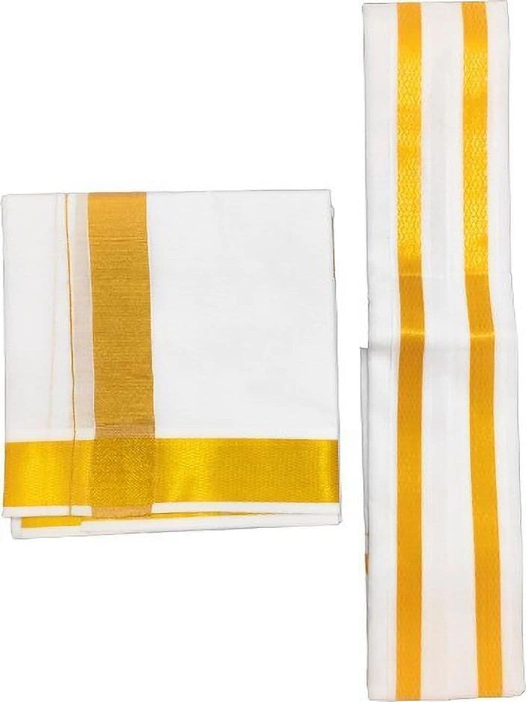 AKESHAVAM Men Striped Cotton Dhoti Dhotis - view 1