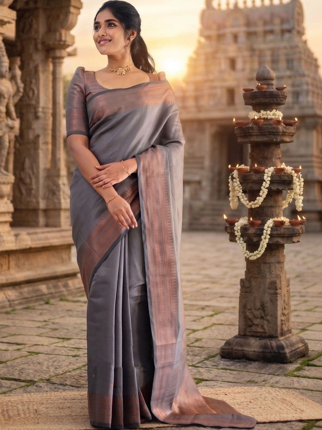 FASHIONIZO Woven Design Zari Art Silk Banarasi Saree - view 1