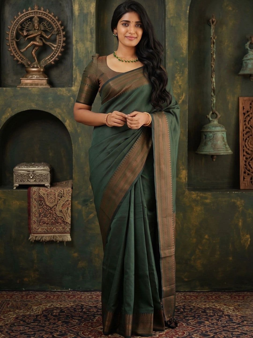 G R K Fashion Textile Woven Design Zari Art Silk Banarasi Saree - view 1