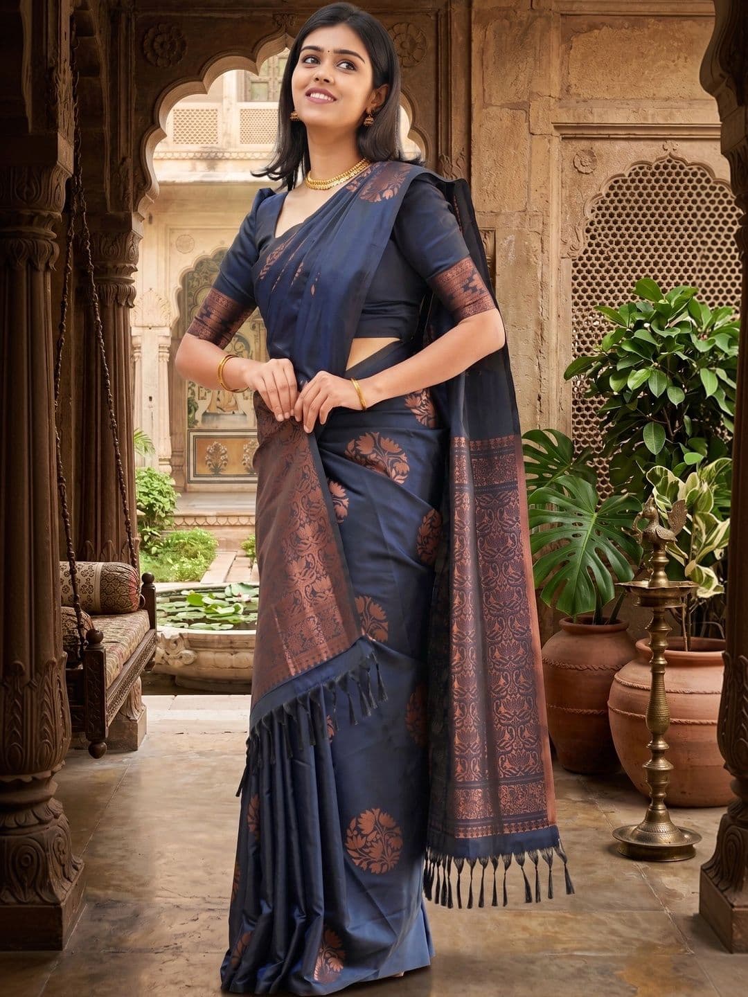 YASHASVI FASHION Woven Design Zari Art Silk Banarasi Saree - view 1
