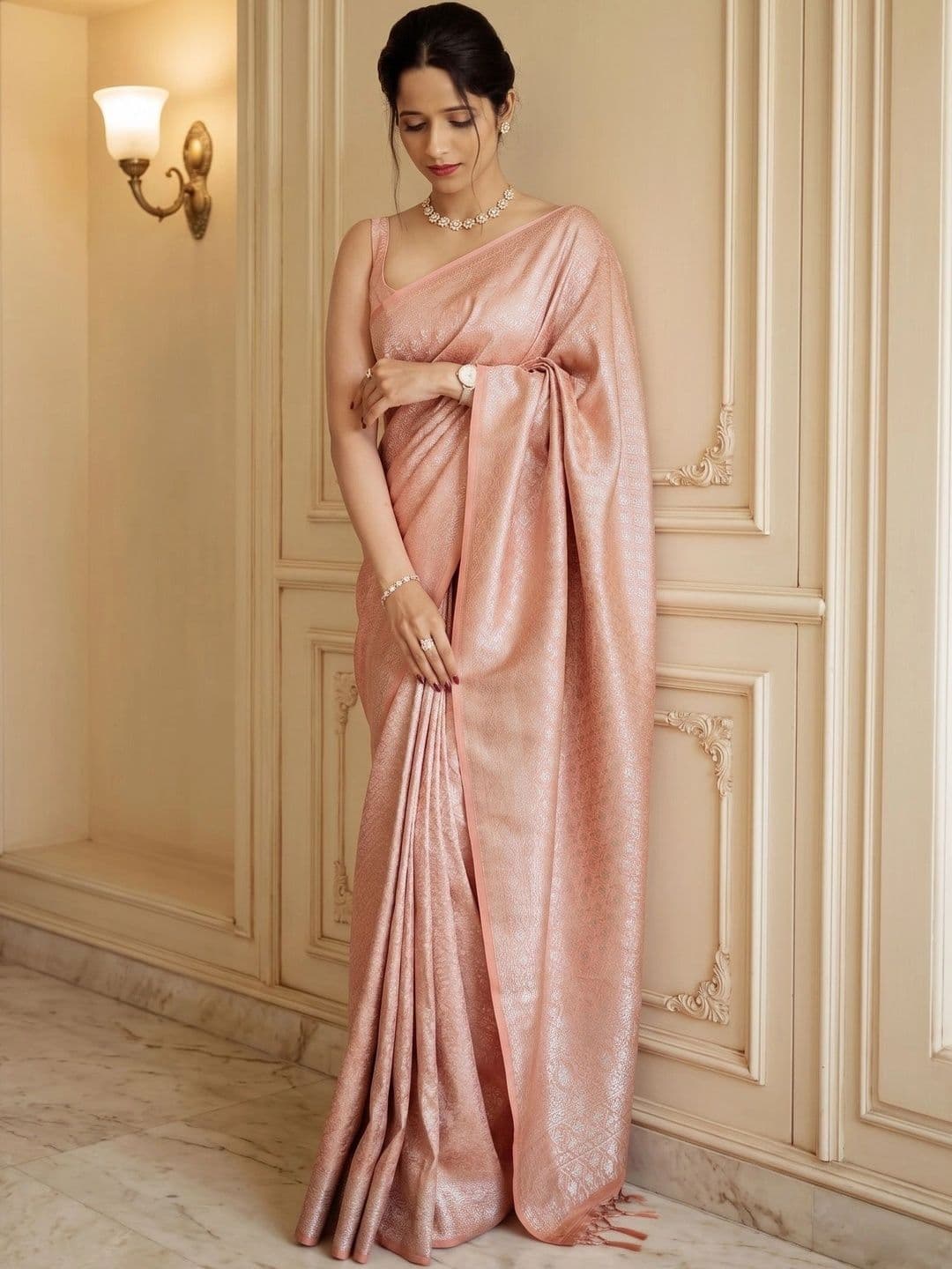 Zankhi Hosiery Woven Design Zari Art Silk Banarasi Saree - view 1