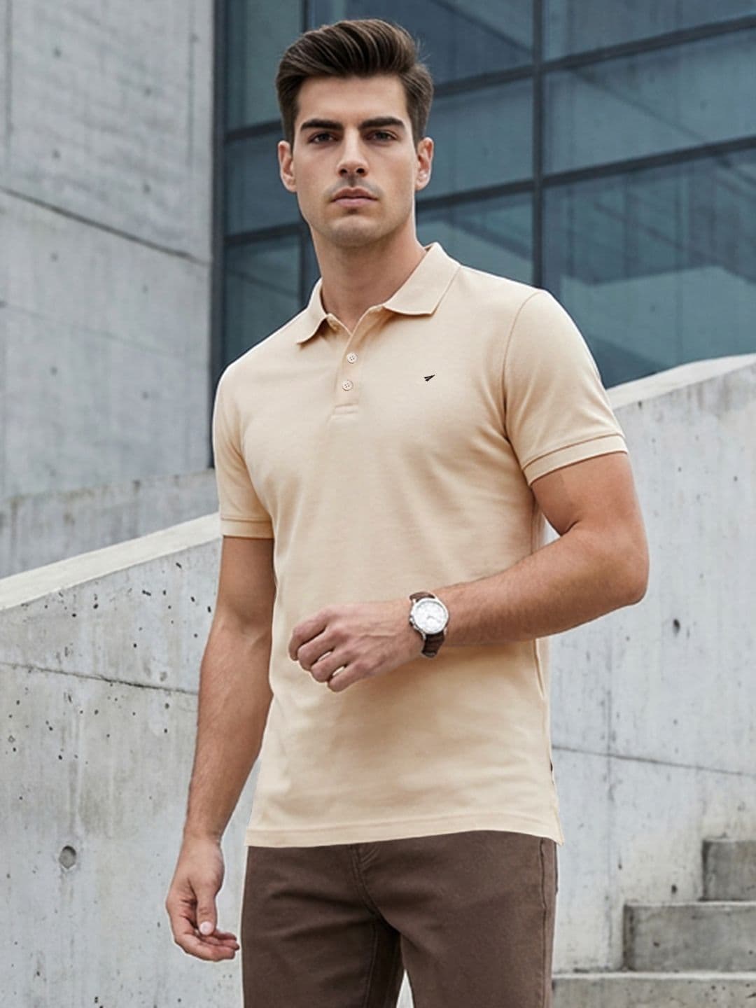 INVICTUS Polo Collar Pure Cotton T-shirt - view 1