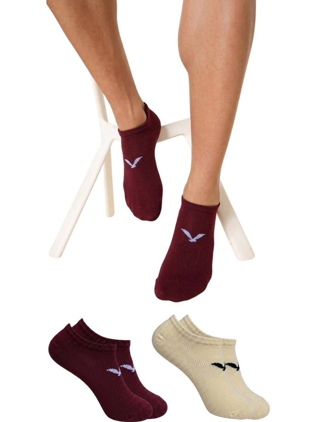 TREERANGA Men Pack of 2 Cotton Patterned Shoe Liners Socks - view 1