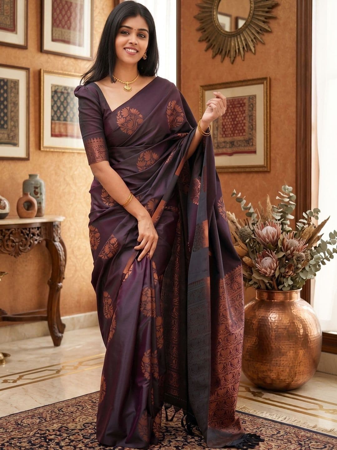 AJ FASHION PLUS Woven Design Zari Art Silk Banarasi Saree - view 1