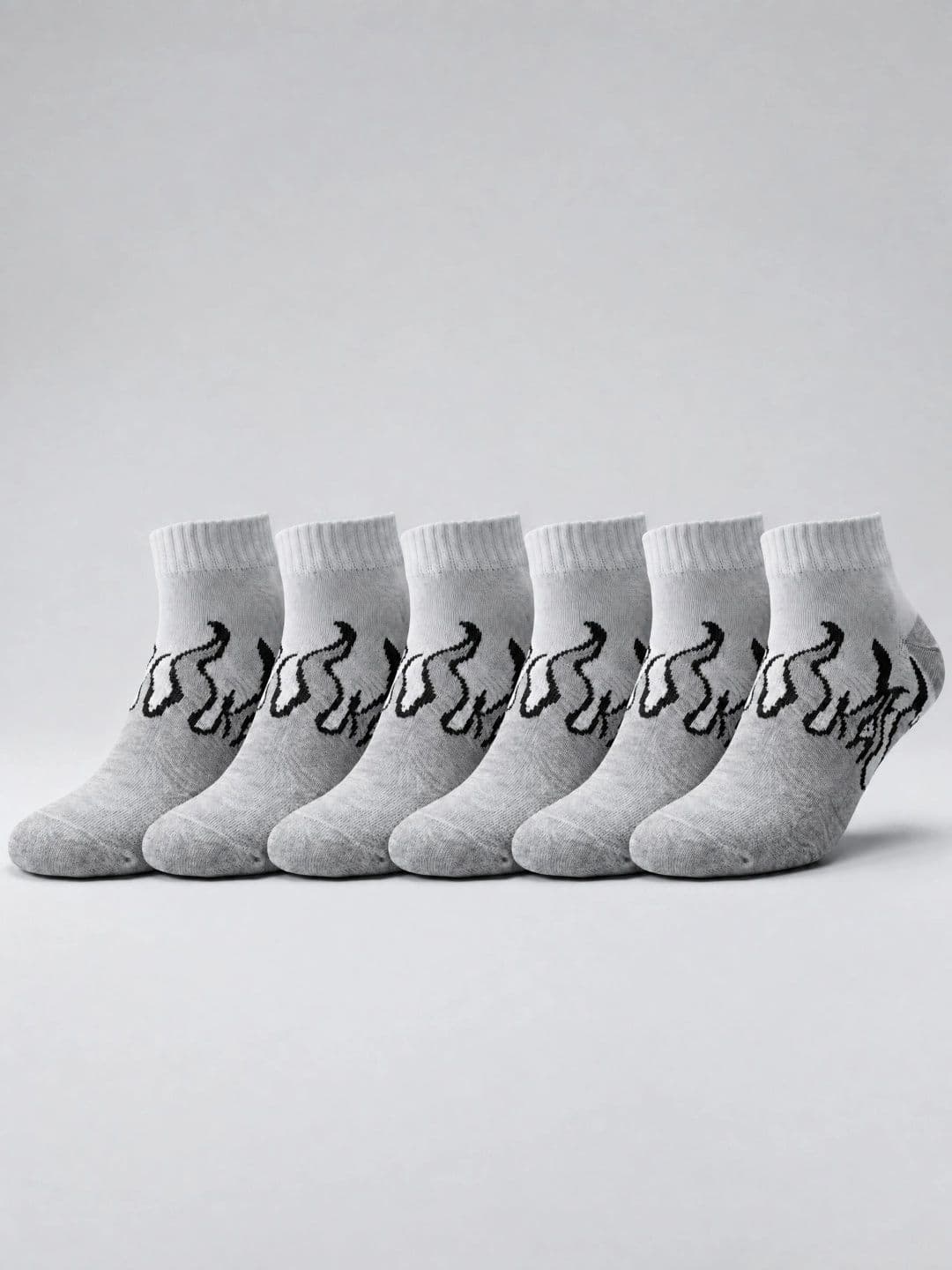 Moda Rapido Men Pack of 6 Cotton Blend Patterned Ankle Length Socks - view 1