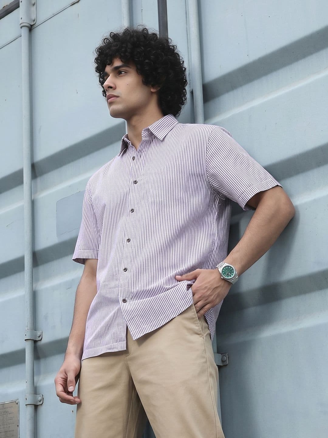 The Roadster Life Co. Striped Pure Cotton Casual Shirt - view 1