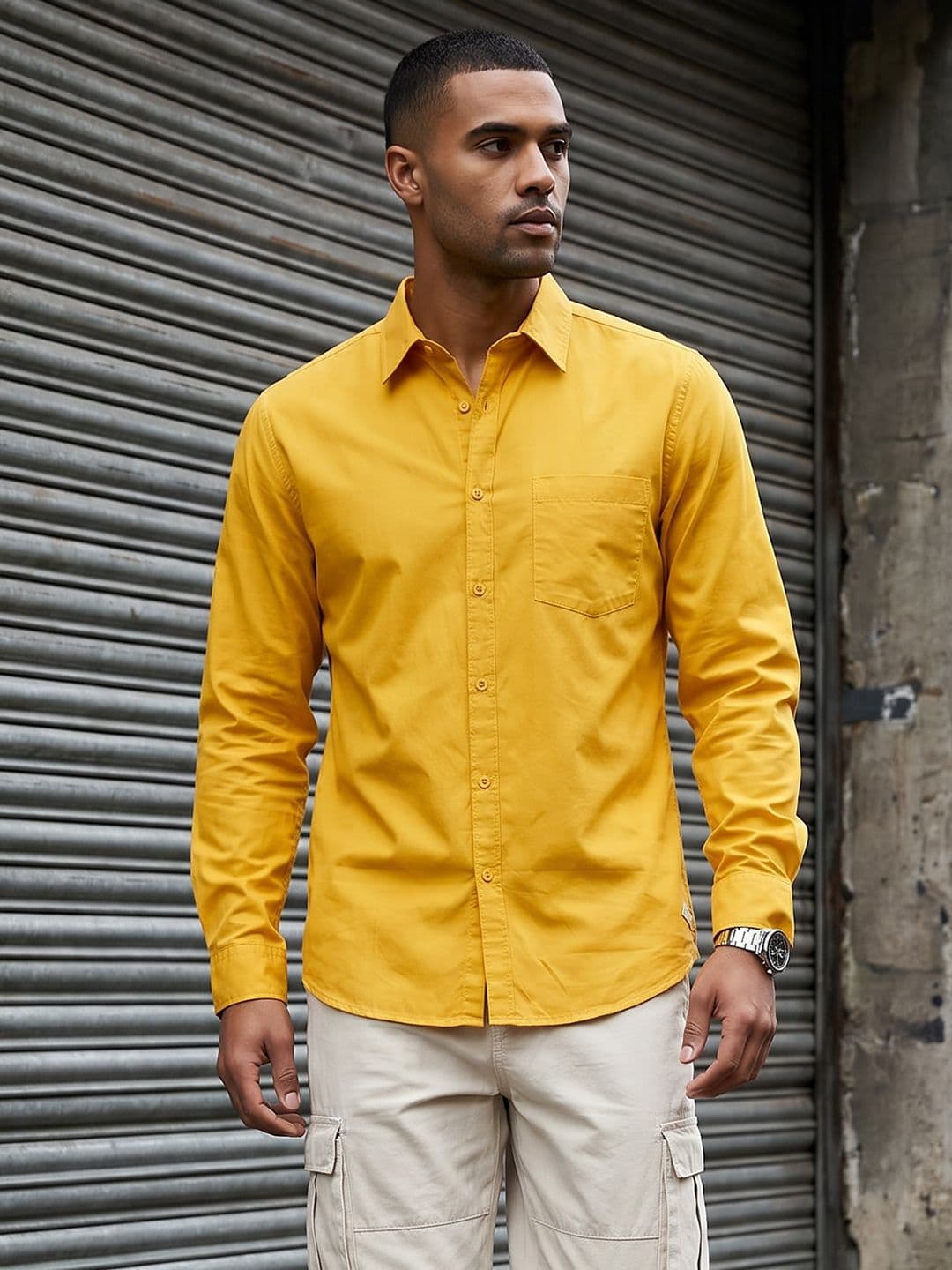 The Roadster Life Co. Spread Collar Pure Cotton Casual Shirt - view 1
