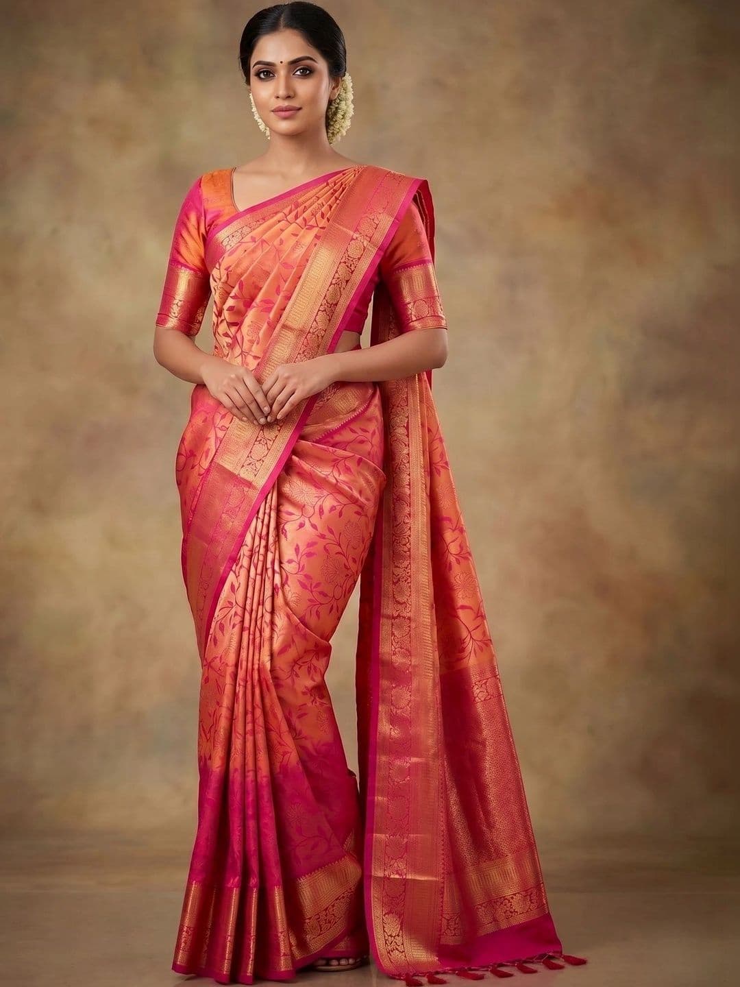 ADR CHIKANKARI Woven Design Zari Art Silk Banarasi Saree - view 1