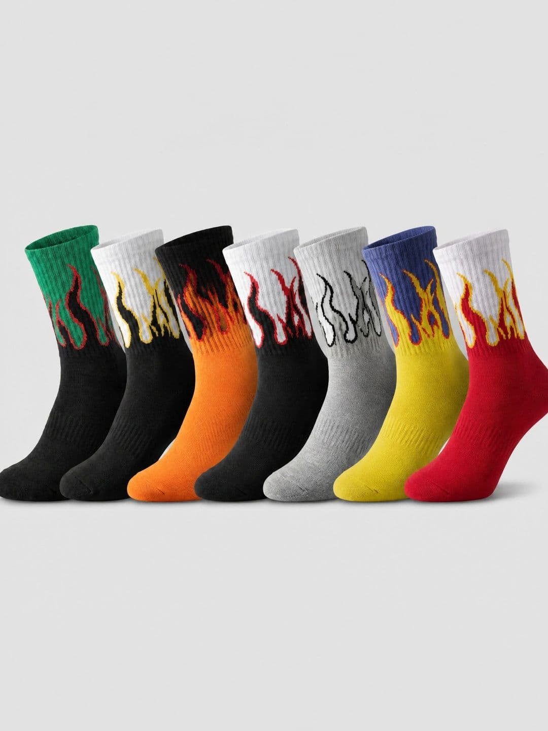 Moda Rapido Men Pack of 7 Cotton Blend Patterned Calf Length Socks - view 1