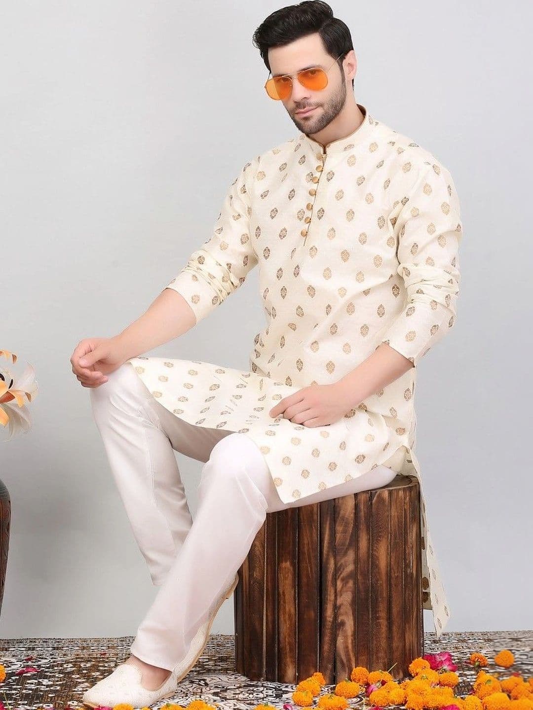 Sydney Heights Men Jacquard Kurta - view 1