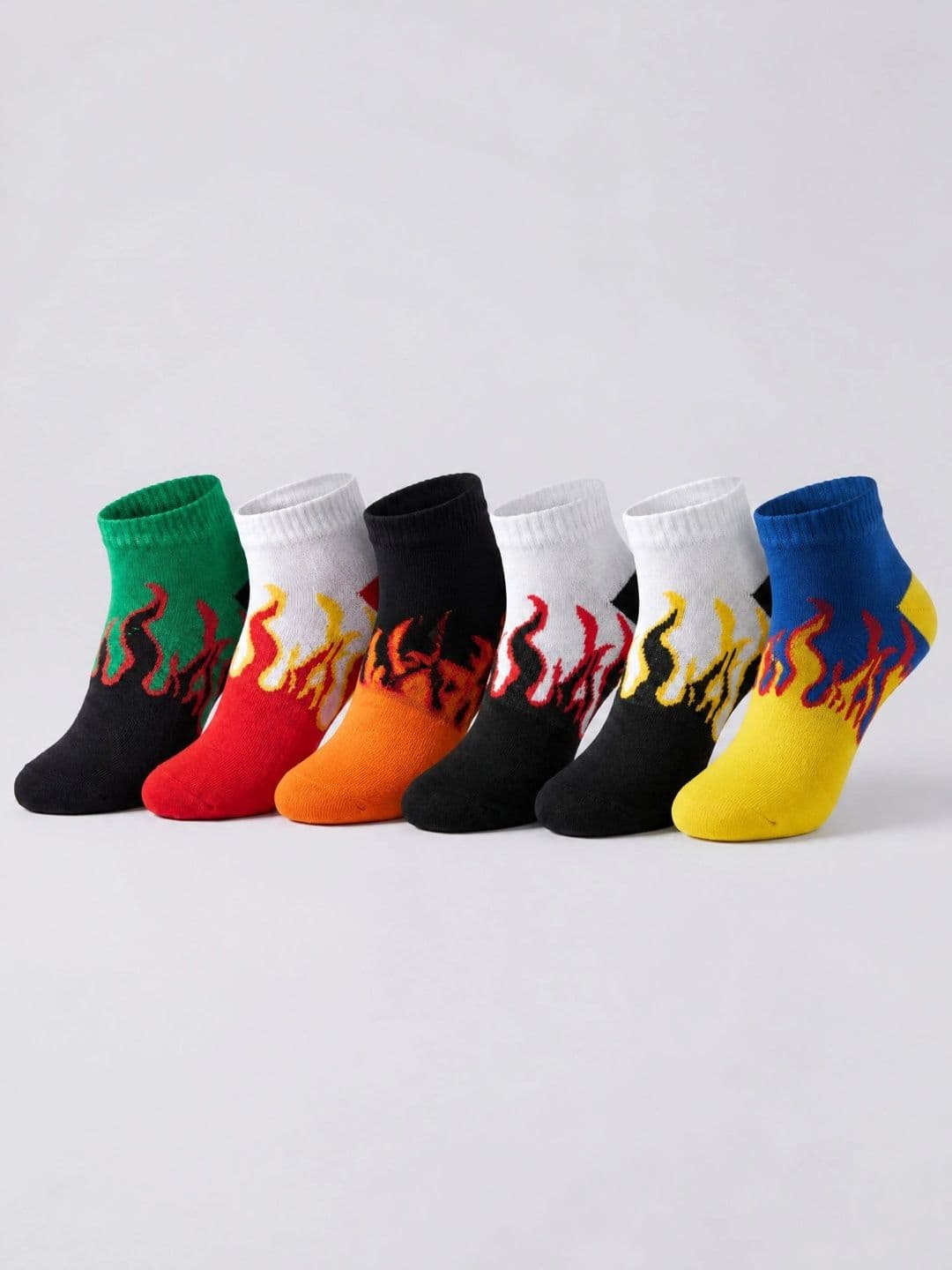 Moda Rapido Men Pack of 6 Cotton Blend Patterned Ankle Length Socks - view 1