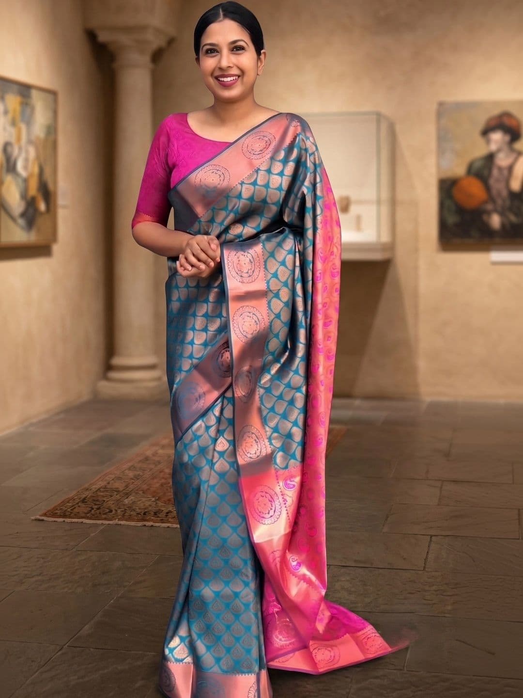 Faishonhouse Woven Design Zari Art Silk Banarasi Saree - view 1