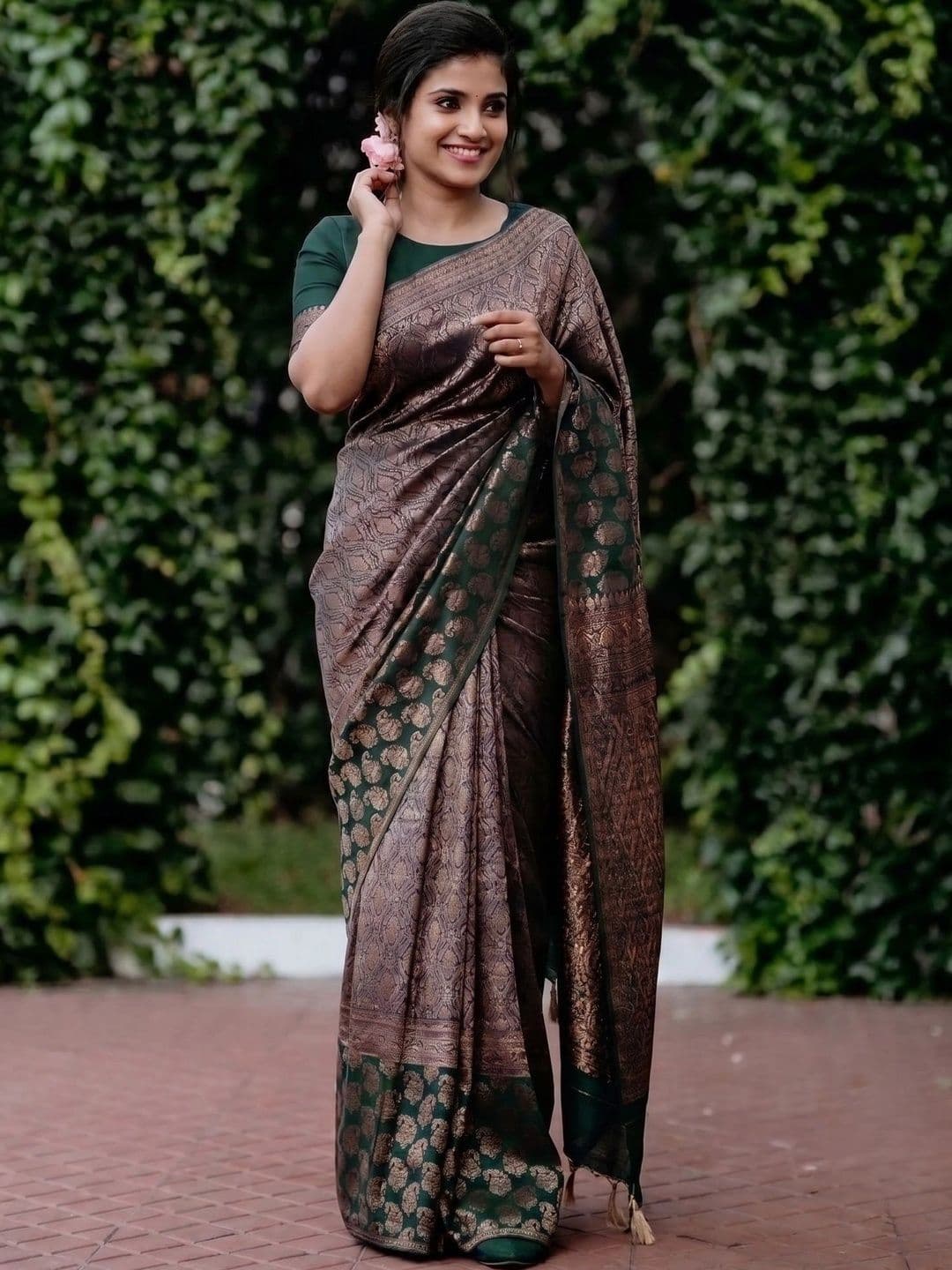 AwadhiCraft Woven Design Zari Art Silk Banarasi Saree - view 1
