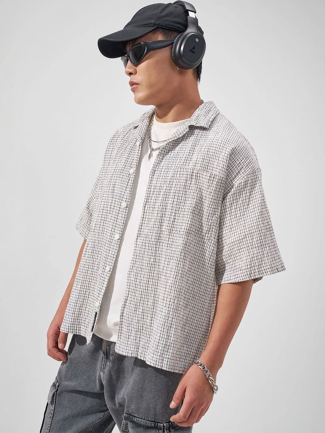HIGHLANDER Men Boxy Micro Checks Checked Casual Shirt - view 1