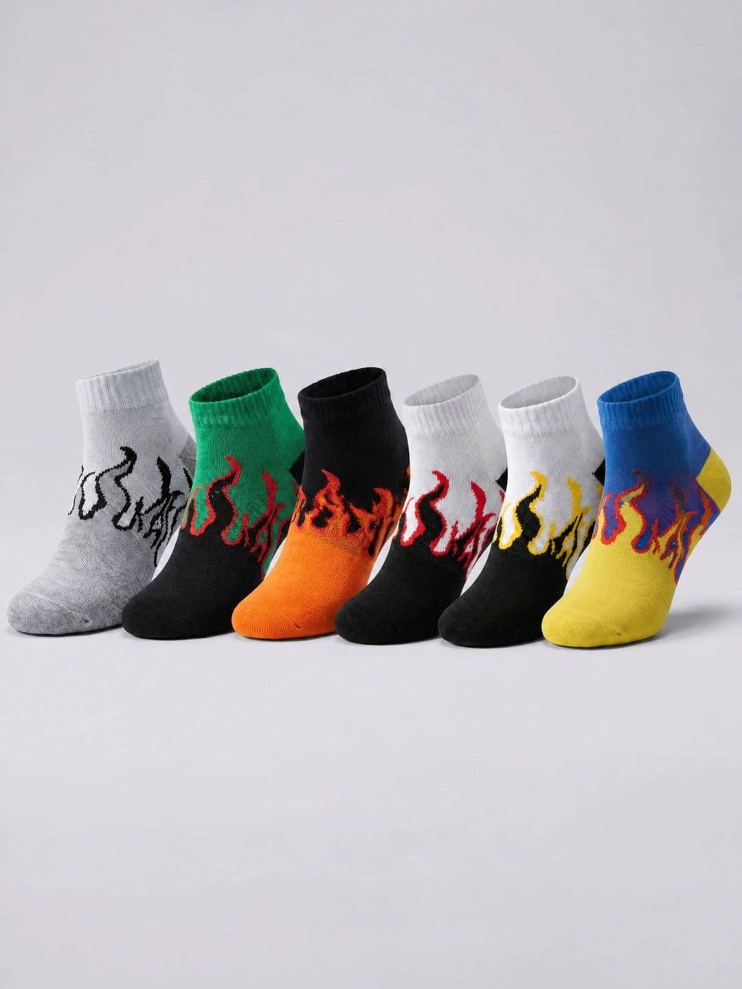 Moda Rapido Men Pack of 6 Cotton Blend Patterned Ankle Length Socks - view 1