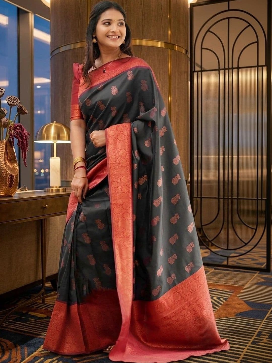 ADR CHIKANKARI Woven Design Zari Art Silk Banarasi Saree - view 1