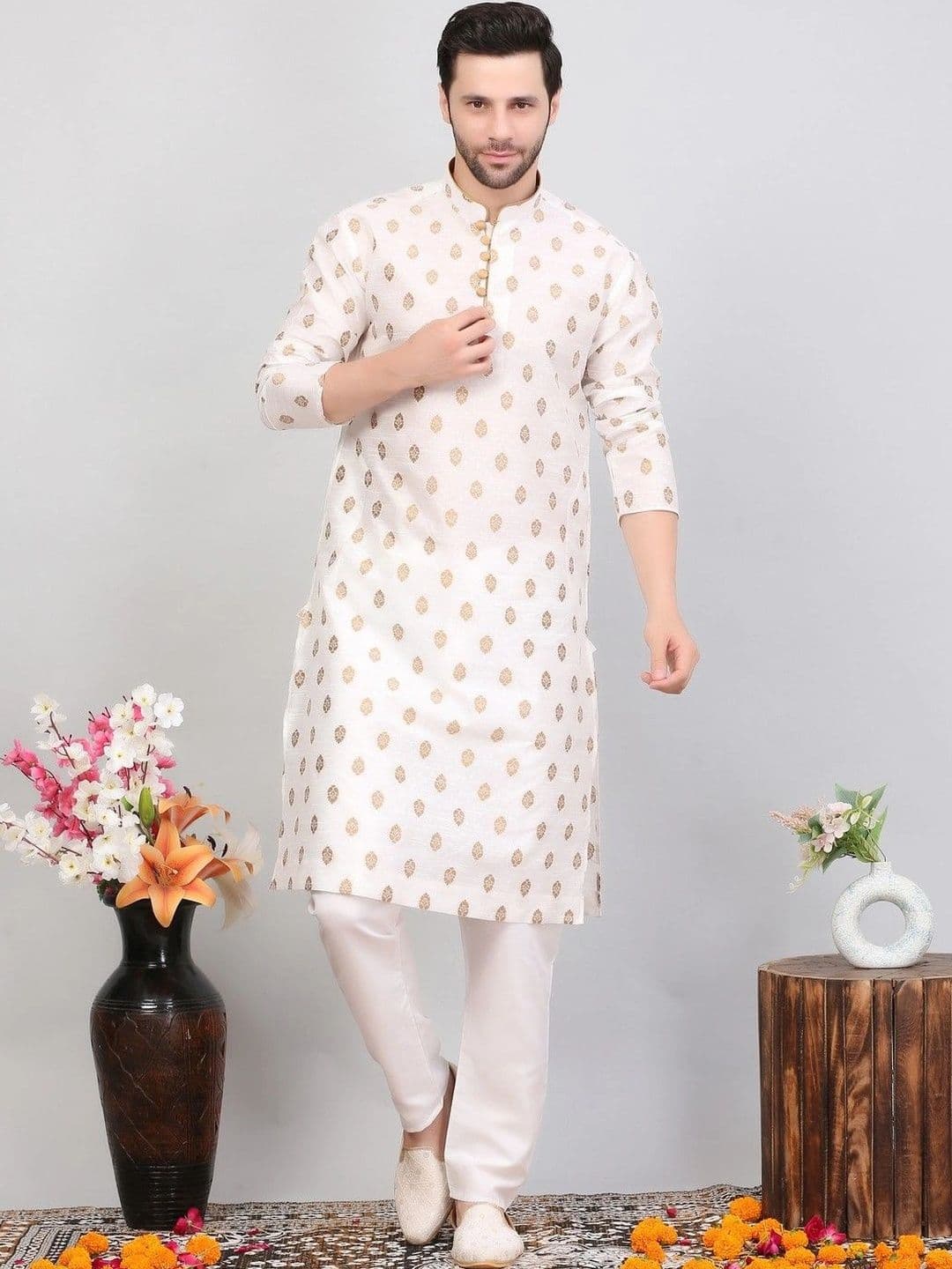 Sydney Heights Men Jacquard Kurta - view 1
