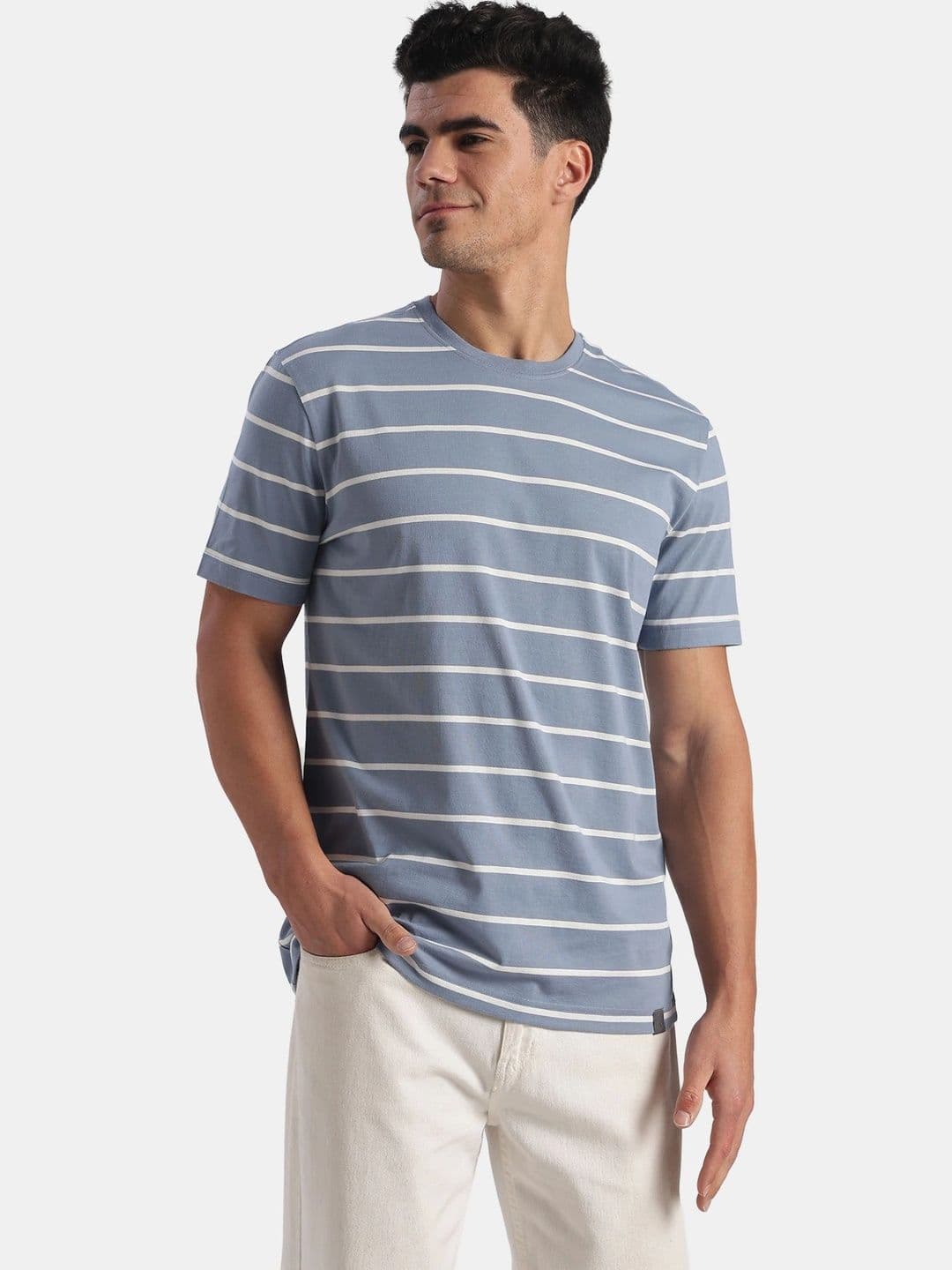 Jockey Super Combed Cotton Rich Striped Round Neck Half Sleeve T-Shirt - 2715 - view 1