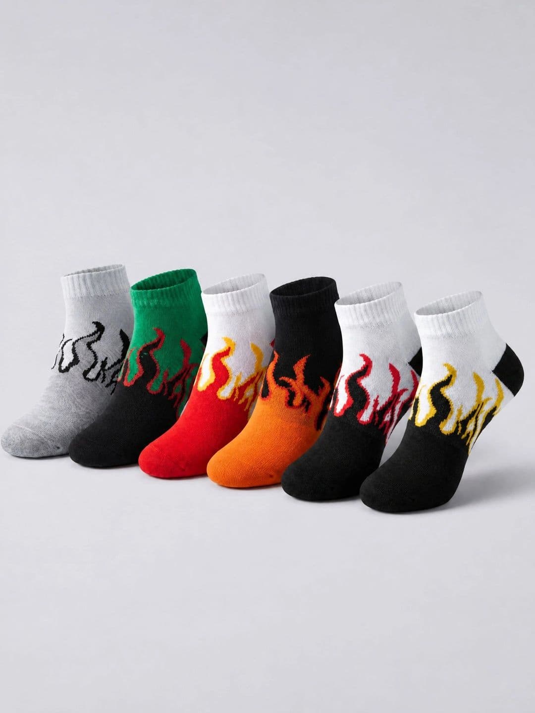 Moda Rapido Men Pack of 6 Cotton Blend Patterned Ankle Length Socks - view 1