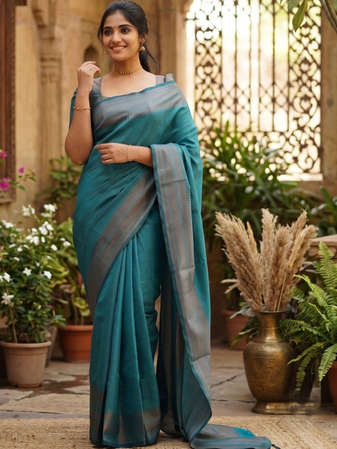 GMK Fashions Woven Design Zari Art Silk Banarasi Saree - view 1