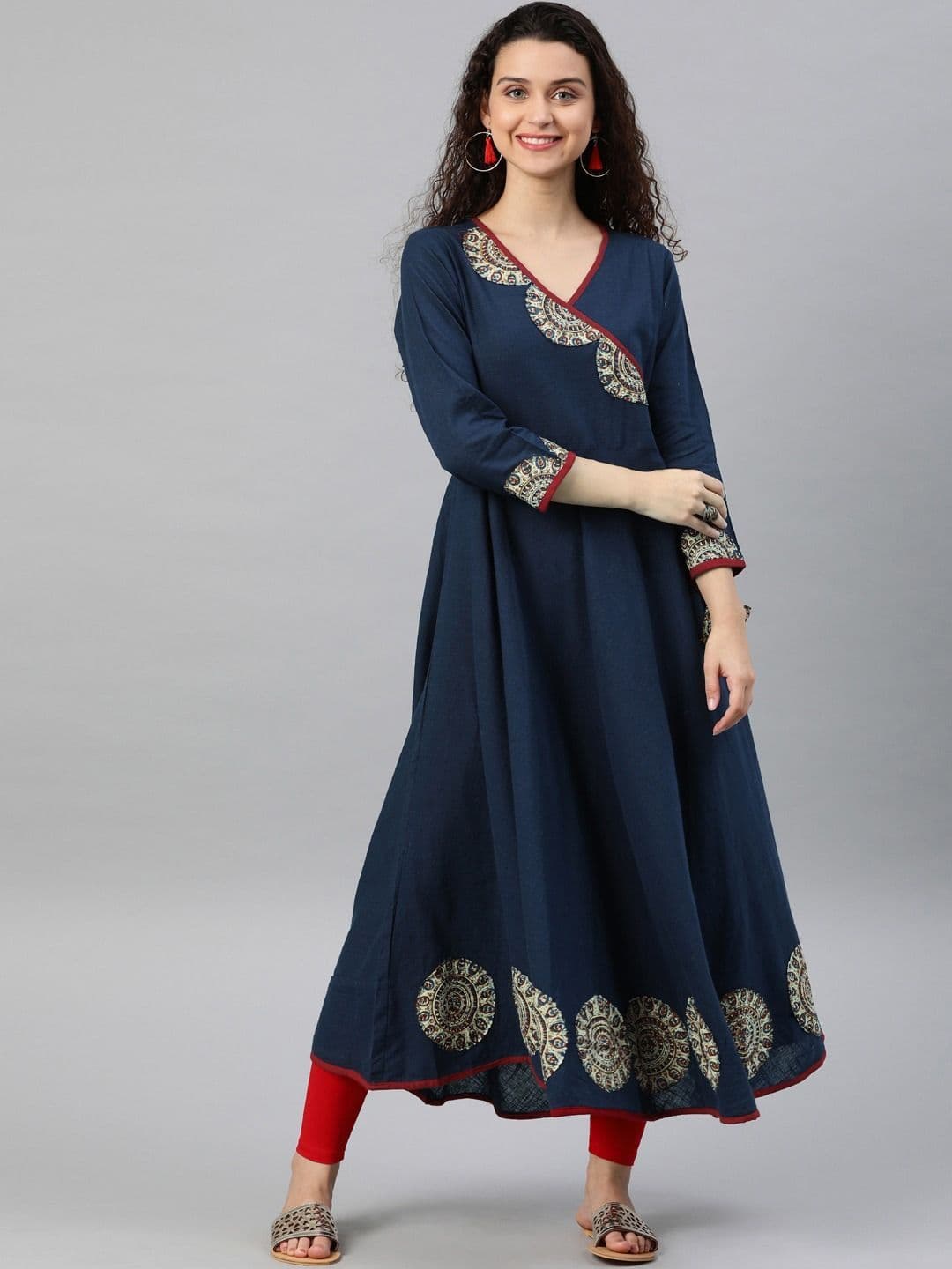 HERE&NOW Women Patchwork Anarkali Kurta - view 1