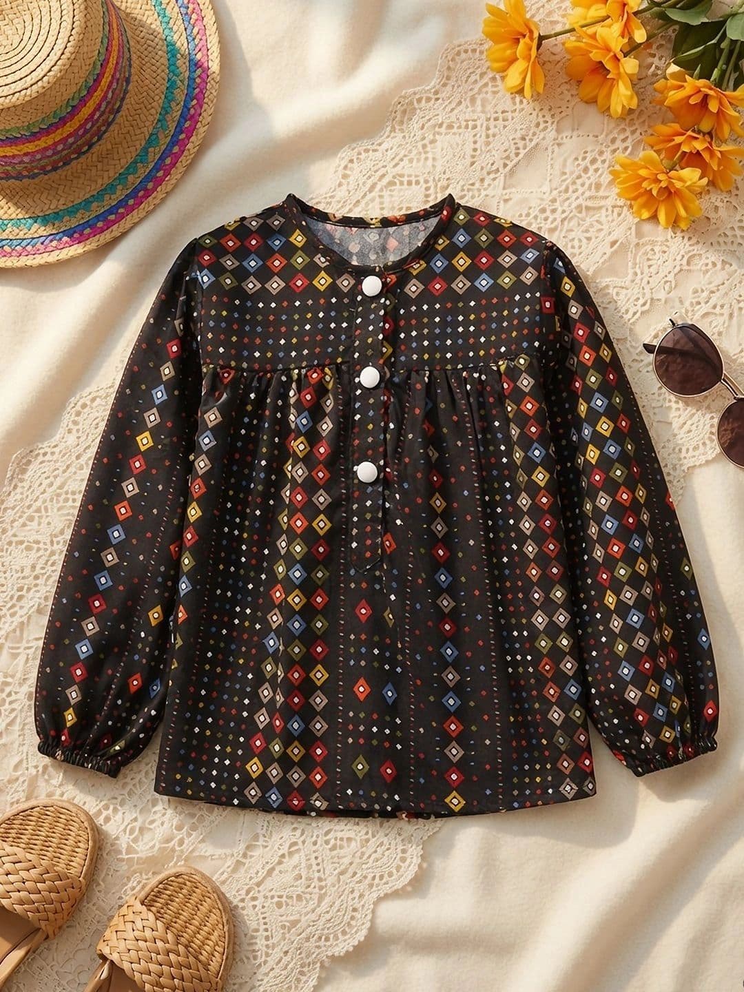Cutiekins Geometric Print Top - view 1