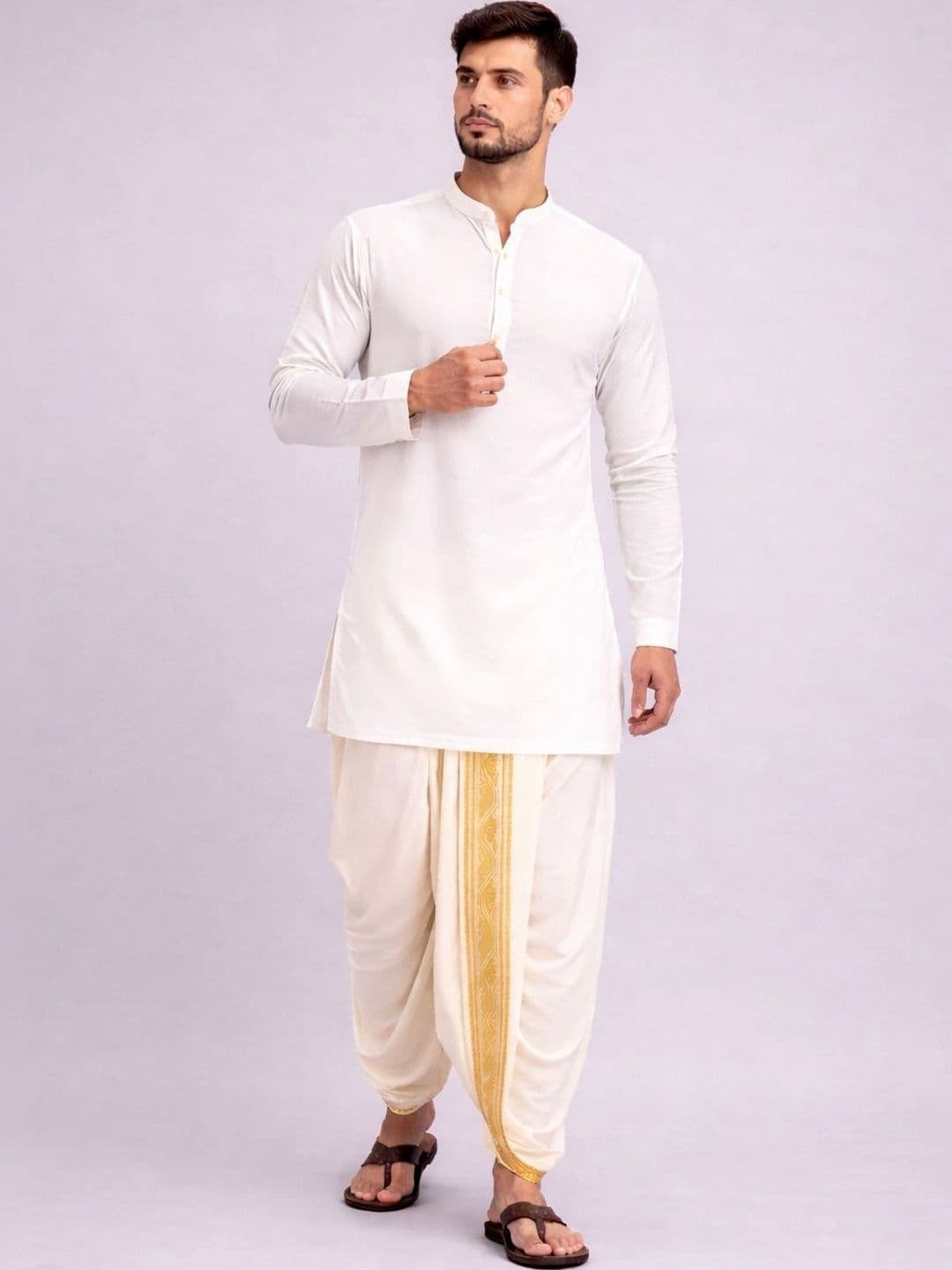 AKESHAVAM Men Embroidered Dhoti Dhotis - view 1