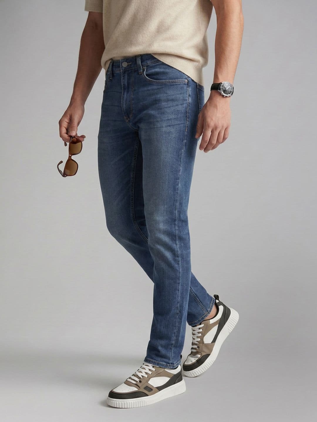 Louis Philippe Jeans Men Slim Fit Light Fade Stretchable Jeans - view 1