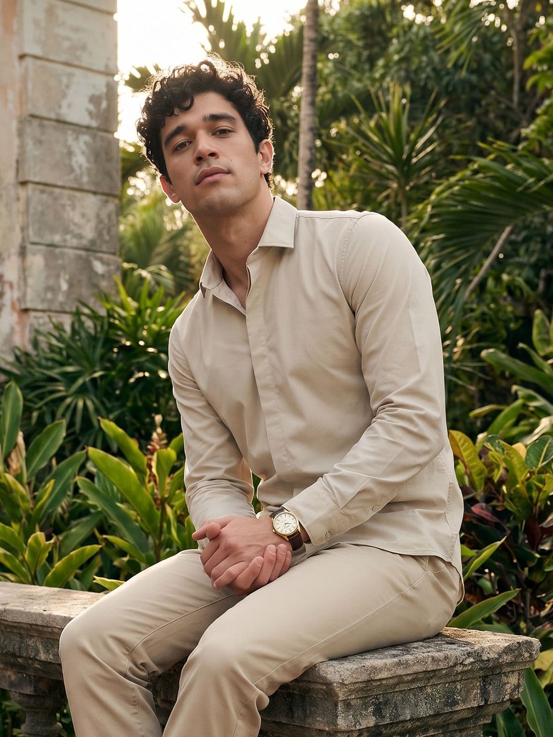 Mast & Harbour Spread Collar Standard Cotton Spandex Casual Shirt - view 1